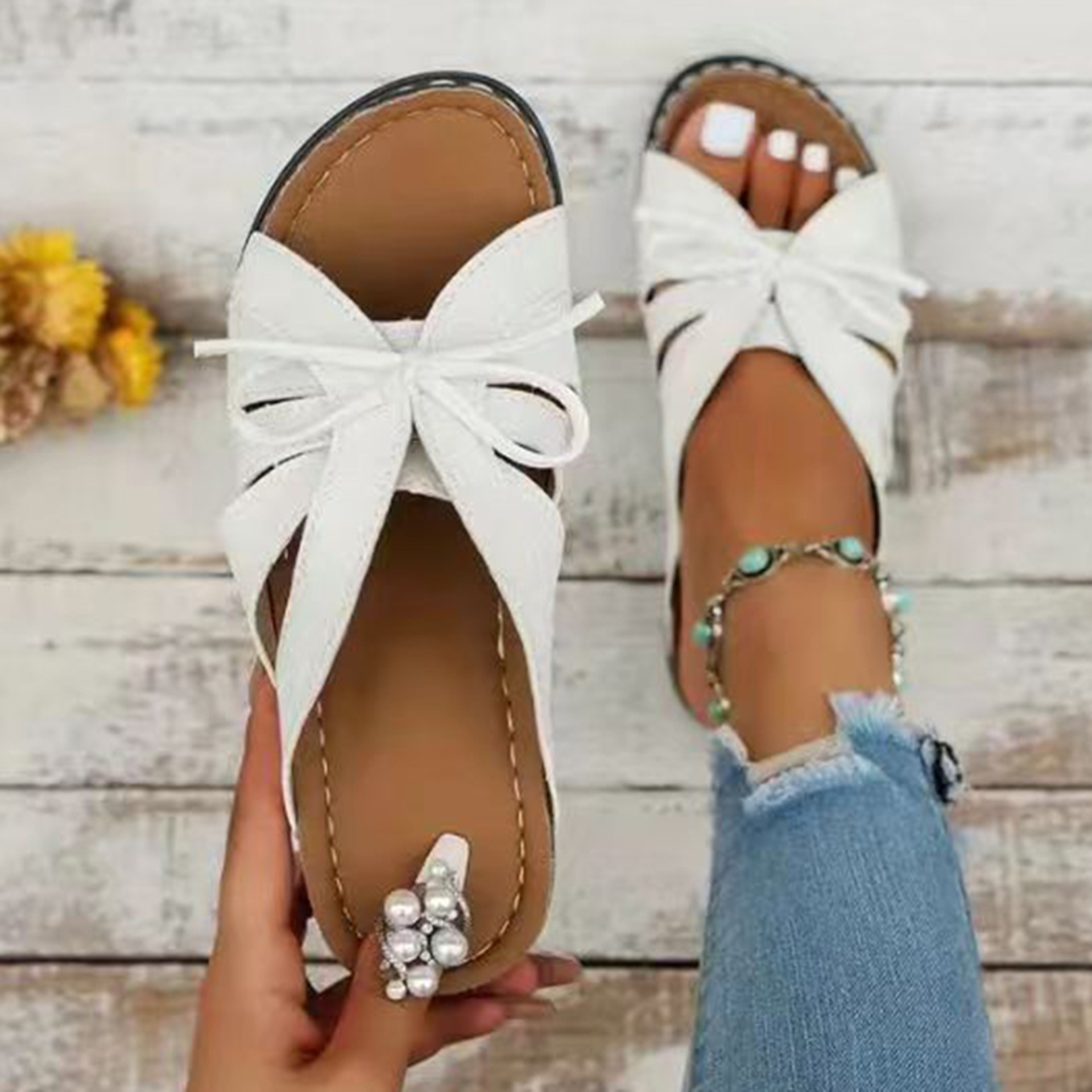 Stylish Summer Sandals Shoes For Women Open Toe NonSlip Wedge Footwear Lightweight  Comfortable Fem 0