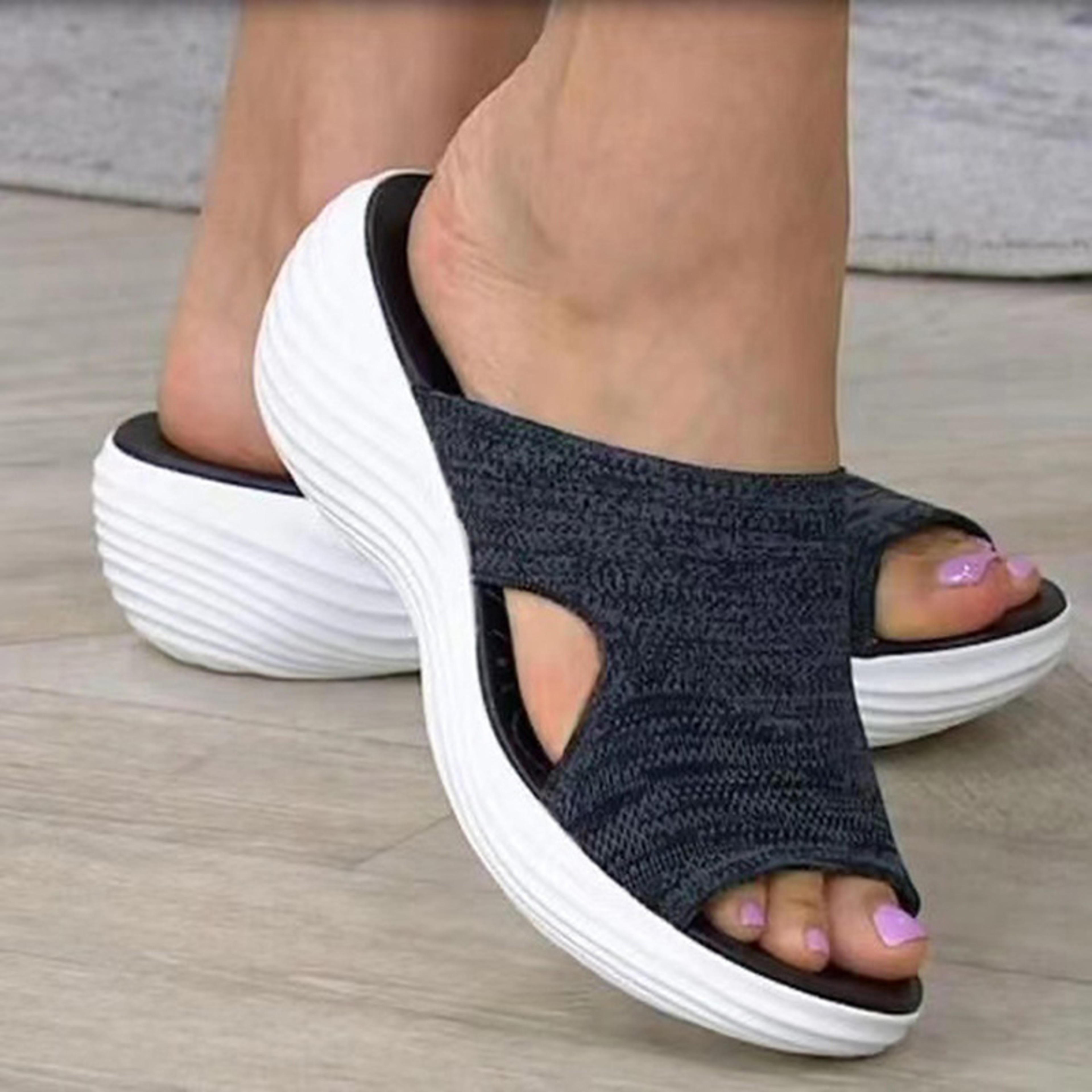 Chic Fashion Summer Woman Sandals Shoes Wedge Women Shoe Soft Womens Sandals Slide Party Sandal Fem 0