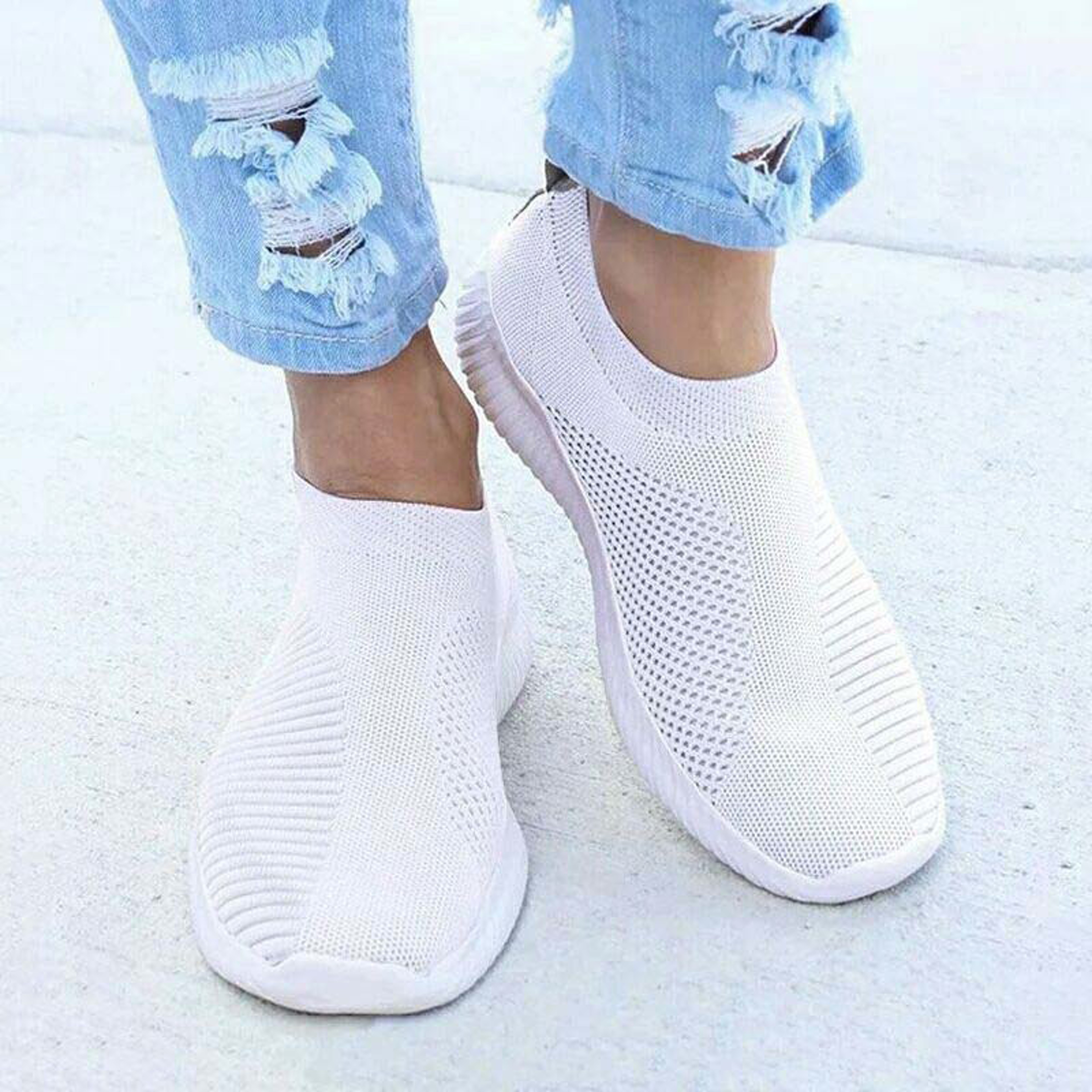 New Casual Womens Sneakers Lightweight Slip On Breathable Vulcanized Walking Shoes For Ladies 0
