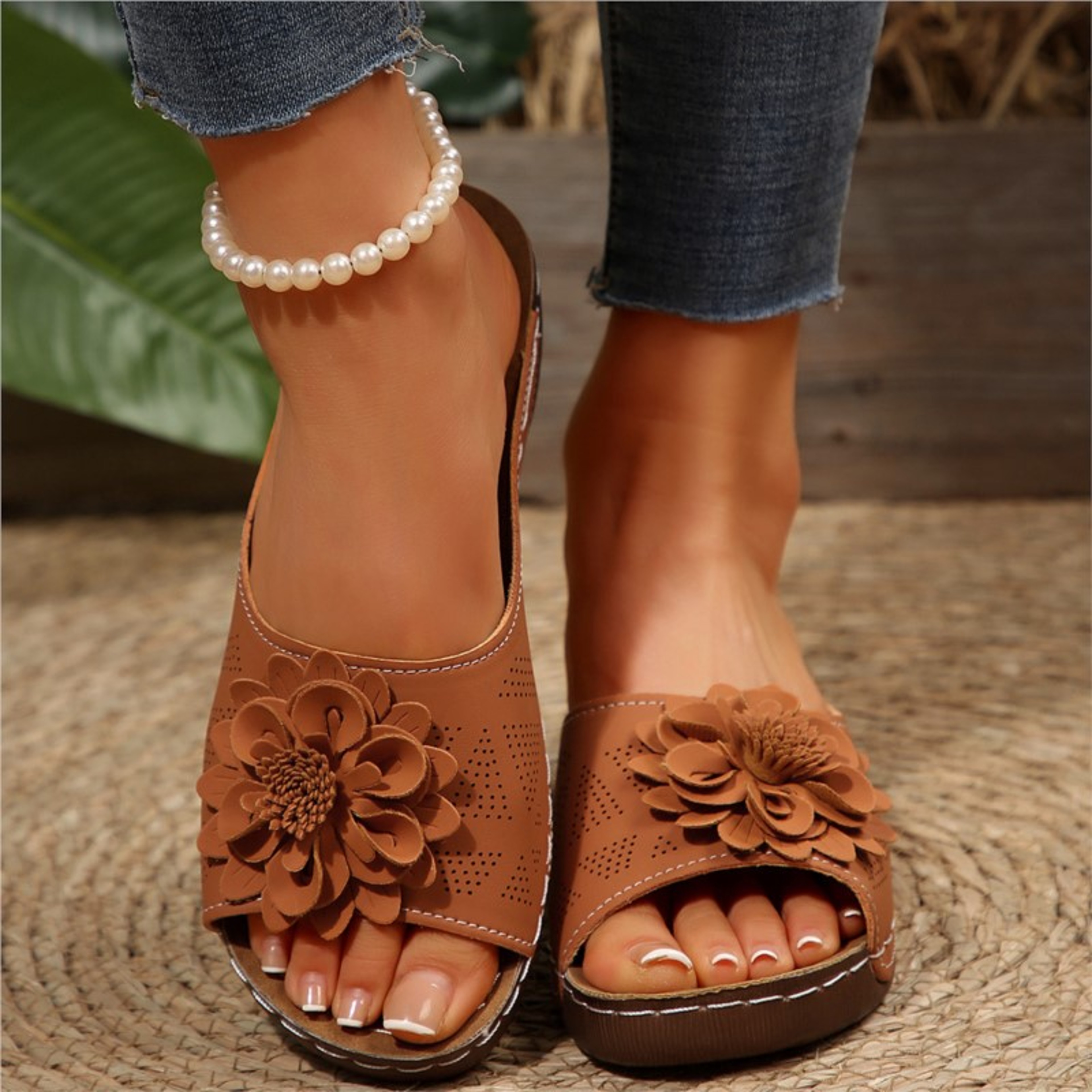 Lightweight Fashion Summer Women Sandals Shoes Wedge Casual Slip On Open Toe Womens Sandals For Eve 11
