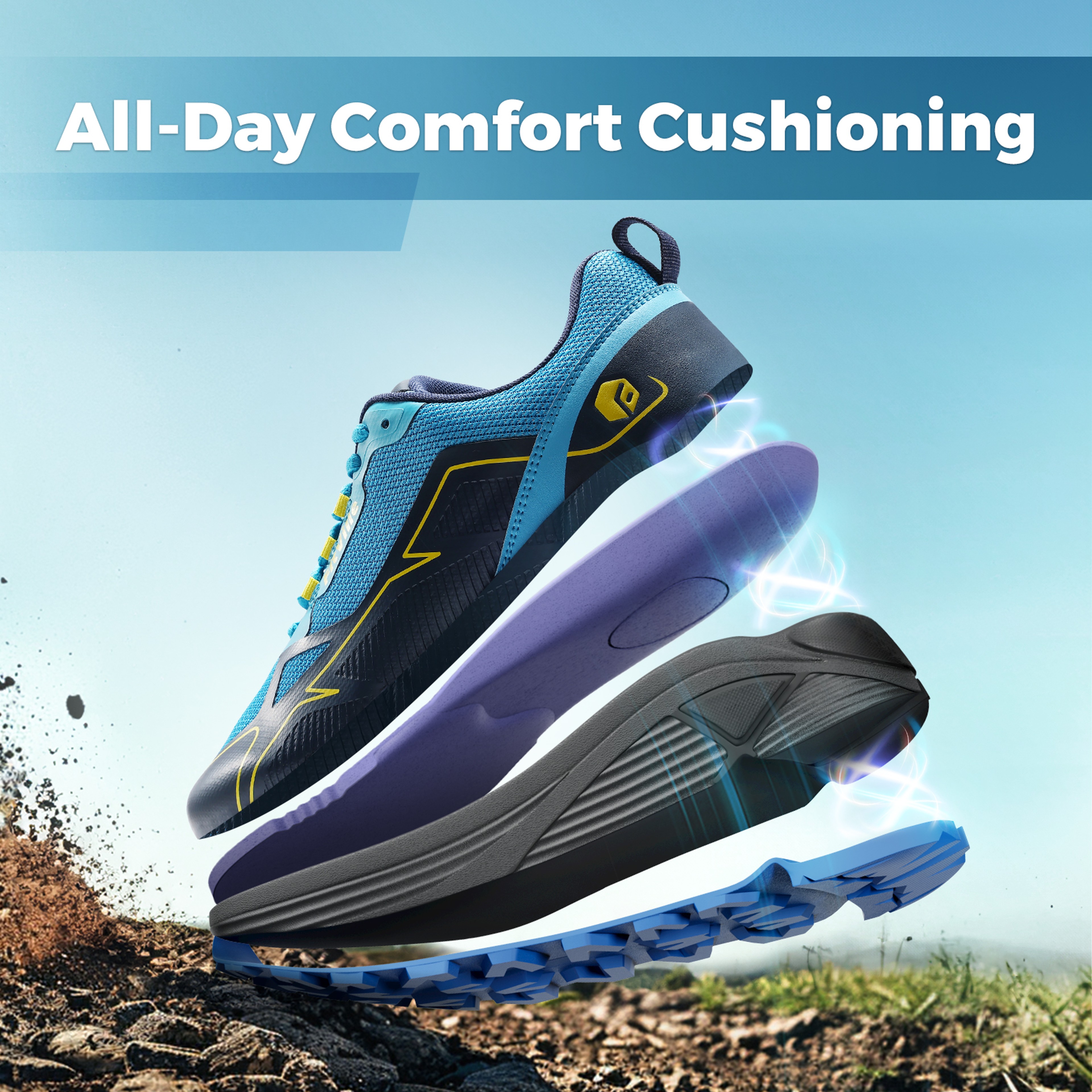 Extra Wide Non-Slip Trail Running Shoes for Men, Lightweight Sneakers for Swollen Feet, Arch Support & Comfort – view 6