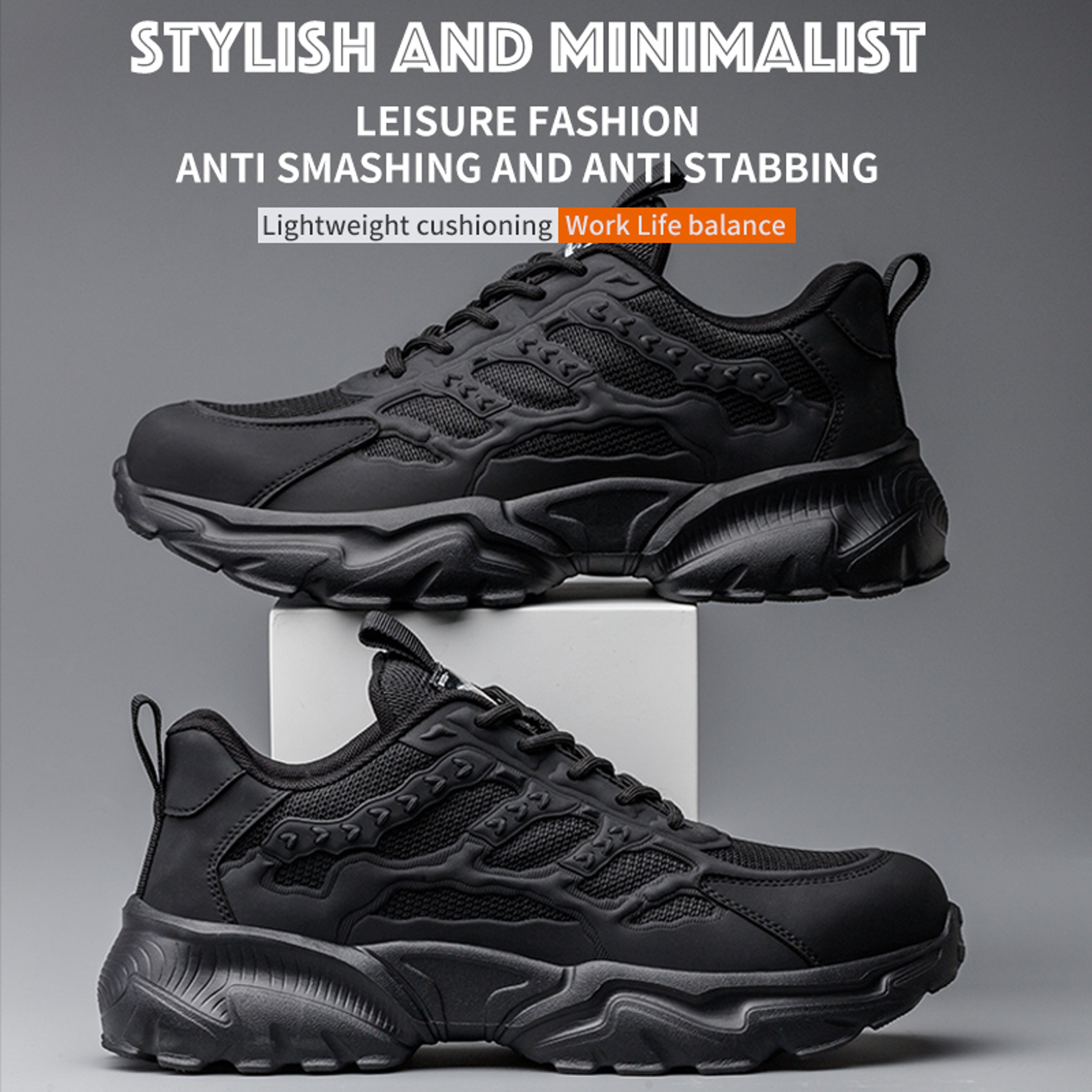 Lightweight Protective Work Sneakers For Men Breathable AntiPuncture Safety Shoes For Comfortable D 0