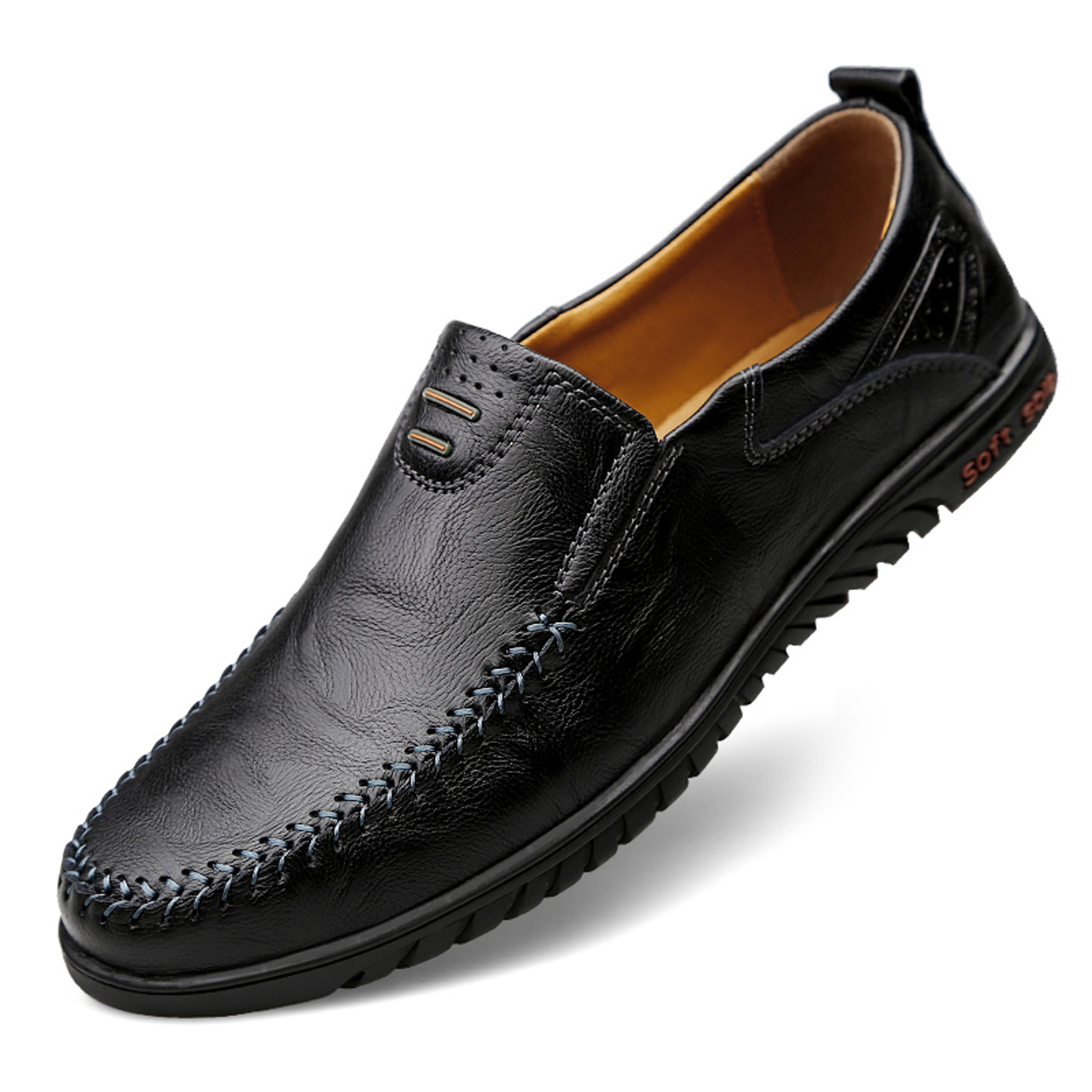 Mens Comfortable SoftSoled SlipOn Loafers Premium Leather Casual  Formal Shoes For Business And Eve