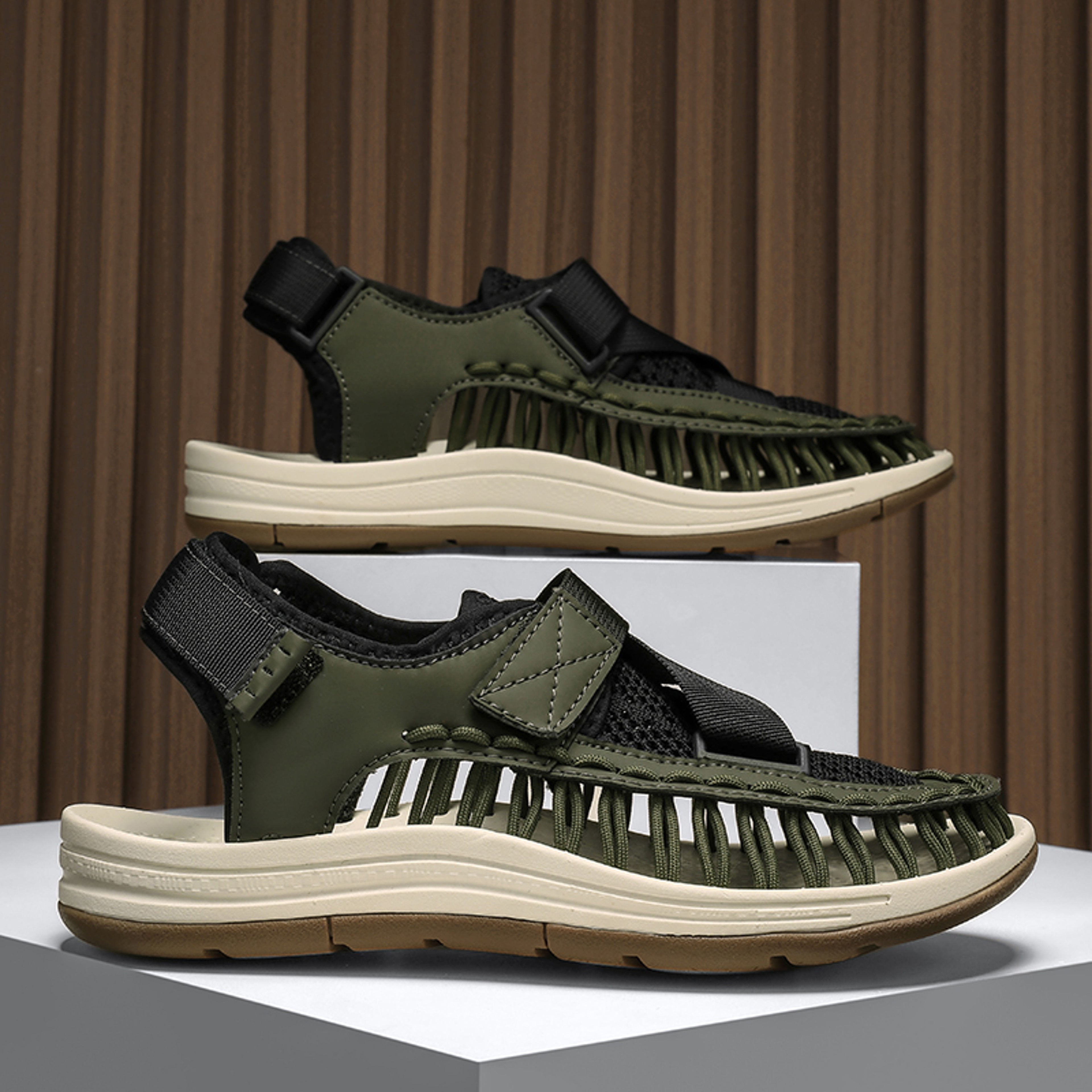 Waterproof Breathable Summer Knitted Men Sandals, Casual Outdoor Beach Shoes for Men, Stylish & Comfortable Summer – view 2