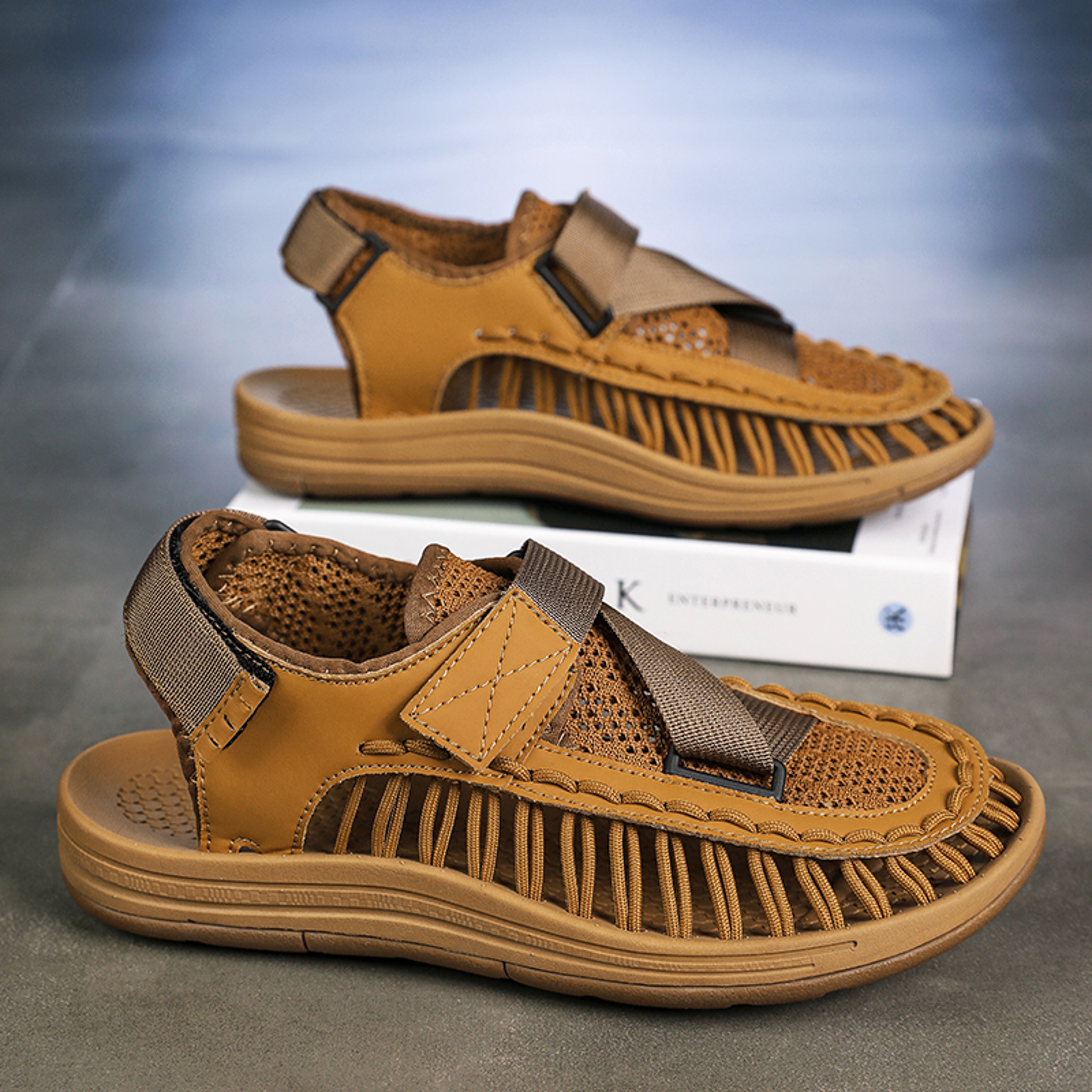 Waterproof Breathable Summer Knitted Men Sandals, Casual Outdoor Beach Shoes for Men, Stylish & Comfortable Summer – view 5