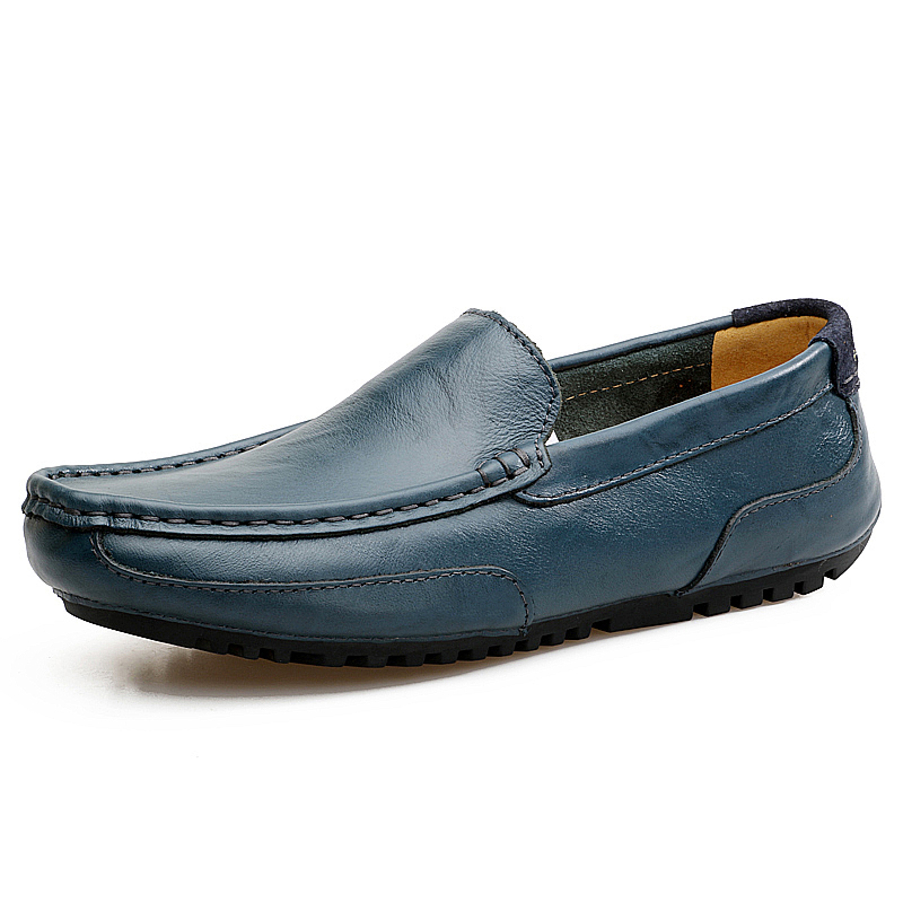 Luxury Italian Designer Mens Loafers Soft Genuine Leather Casual Moccasins Breathable SlipOn Boat S 10