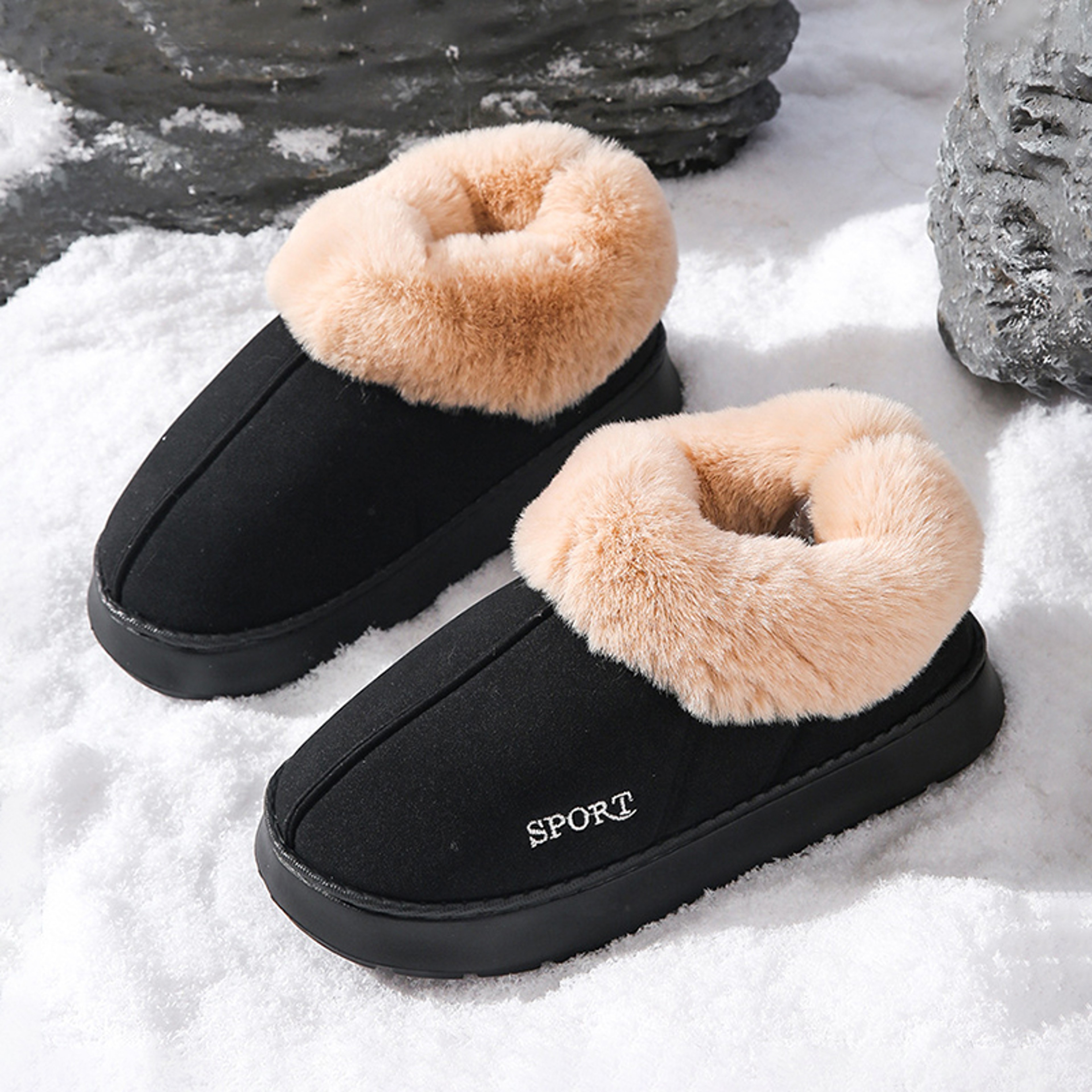 Luxury Fluffy Womens Slippers  Plush Designer Ankle Boots Cozy Indoor Fuzzy Fur Winter Shoes For Wo 9