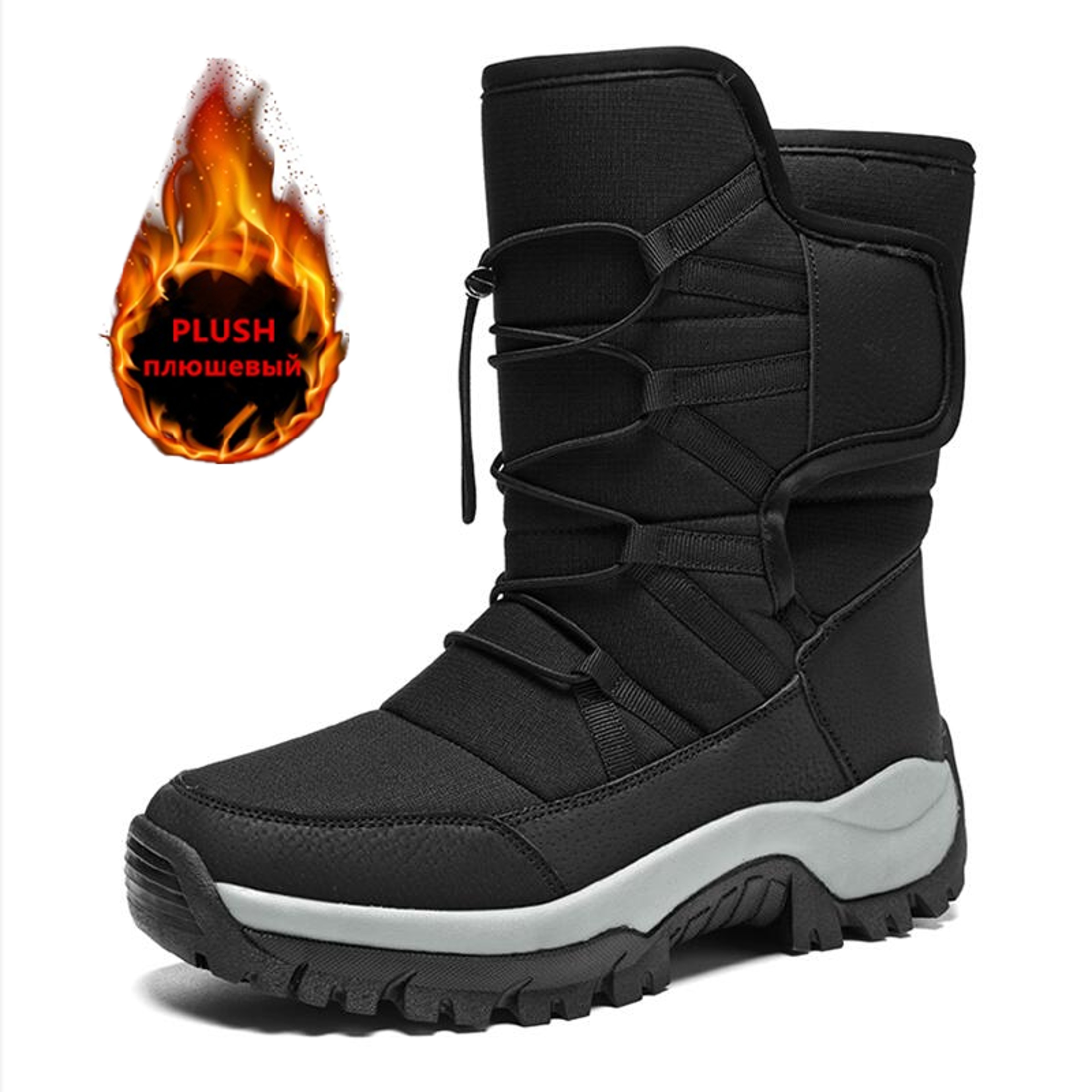Waterproof Brand Winter Shoes Warm Plush Snow Boots NonSlip Outdoor Hiking  Work Ankle Boots For Wi 0