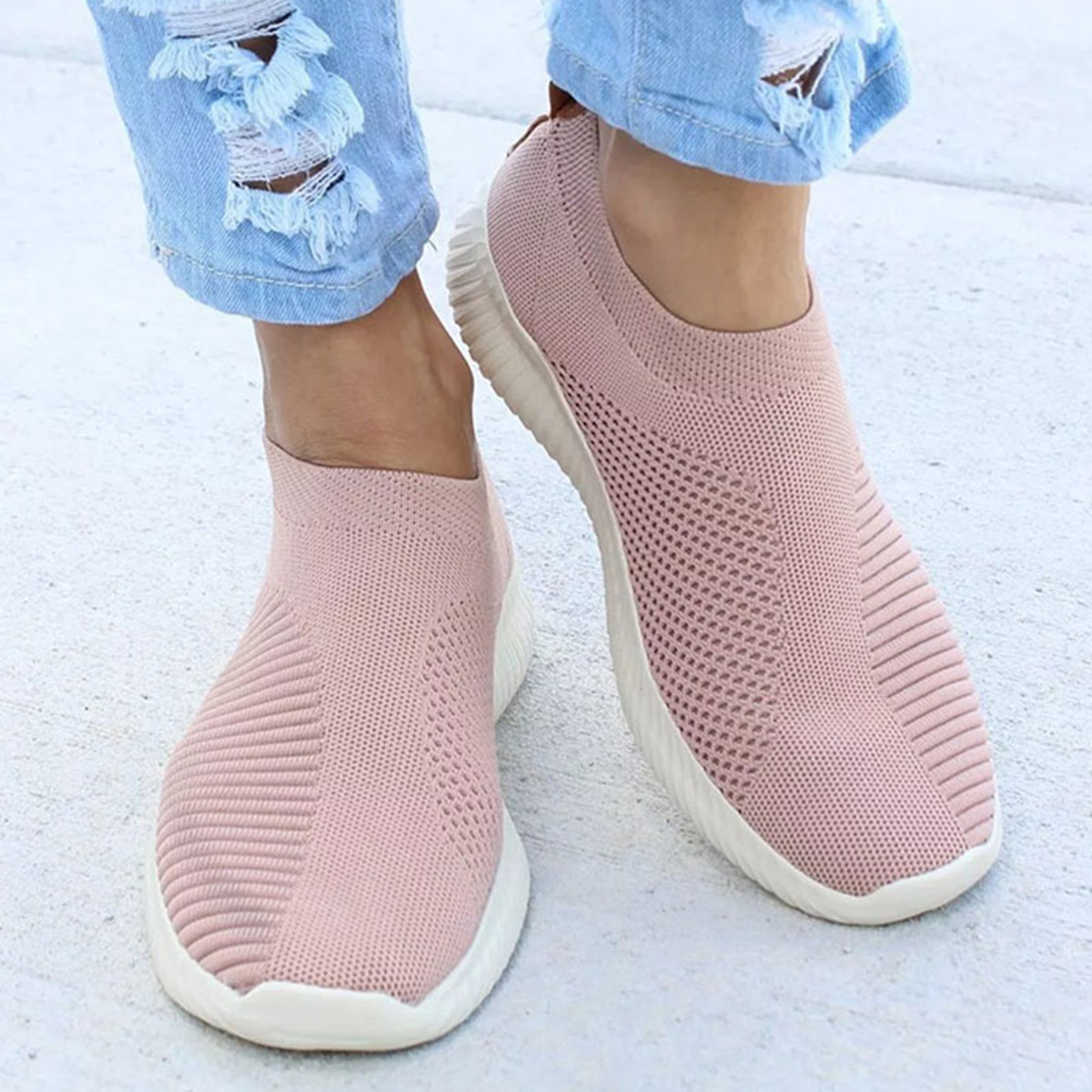 Slip On Womens Sneakers Lightweight Breather White Casual Sports Shoes Comfortable Vulcanized Footw 0