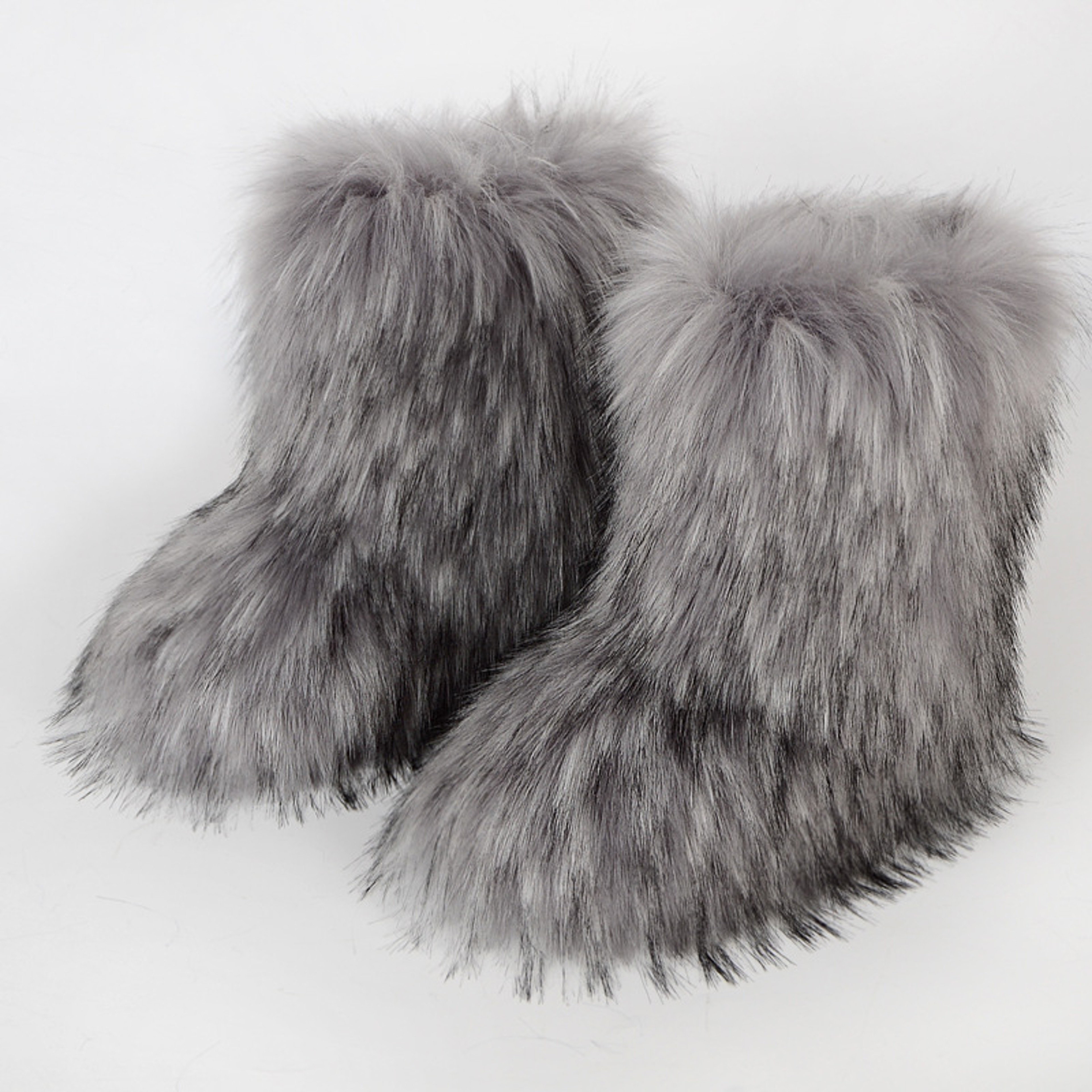 Fashion Luxury Women Faux Fur Boots, Warm Fluffy Mid Calf Snow Boots, Plush Winter Furry Boots for Comfort & Style – view 13