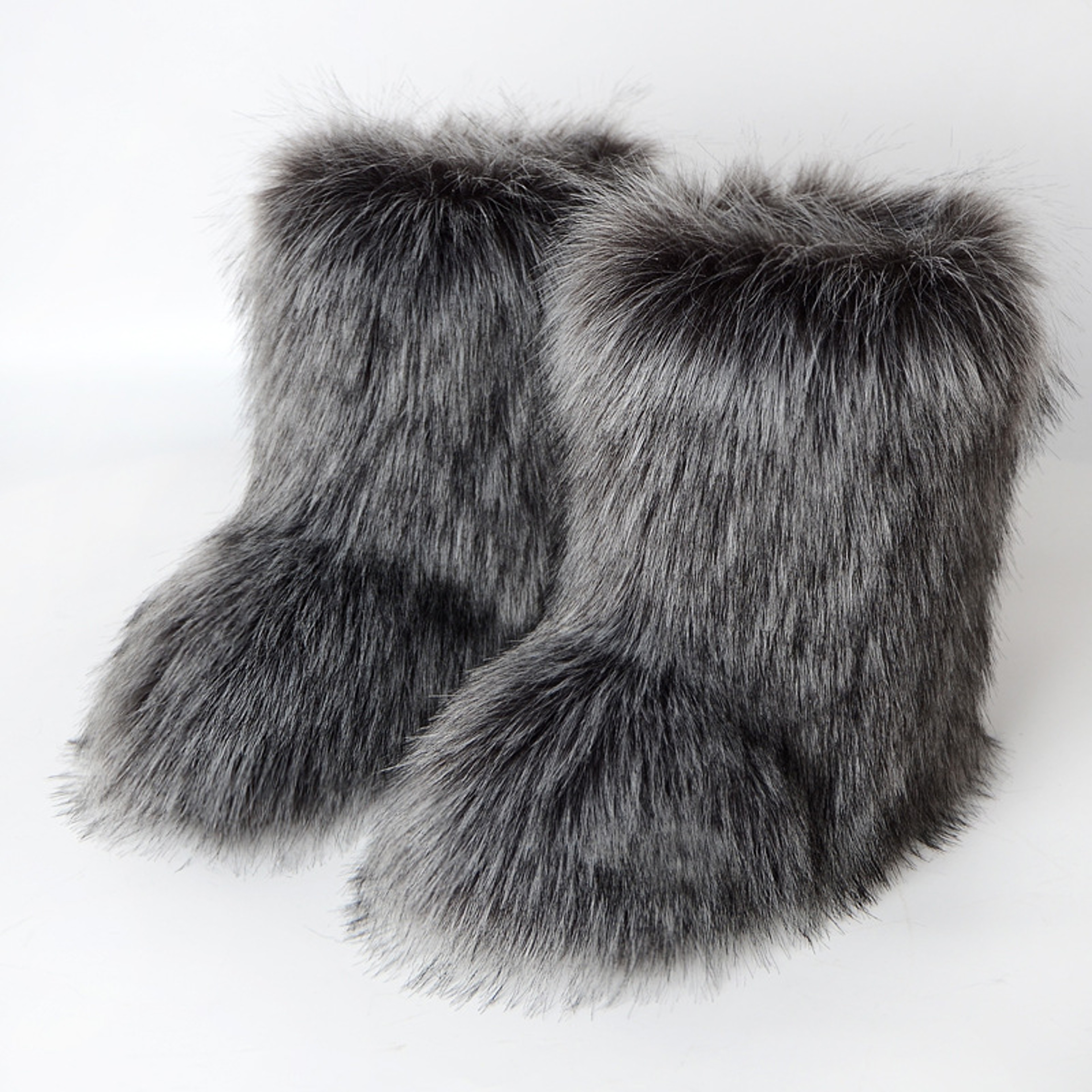 Fashion Luxury Women Faux Fur Boots, Warm Fluffy Mid Calf Snow Boots, Plush Winter Furry Boots for Comfort & Style – view 17