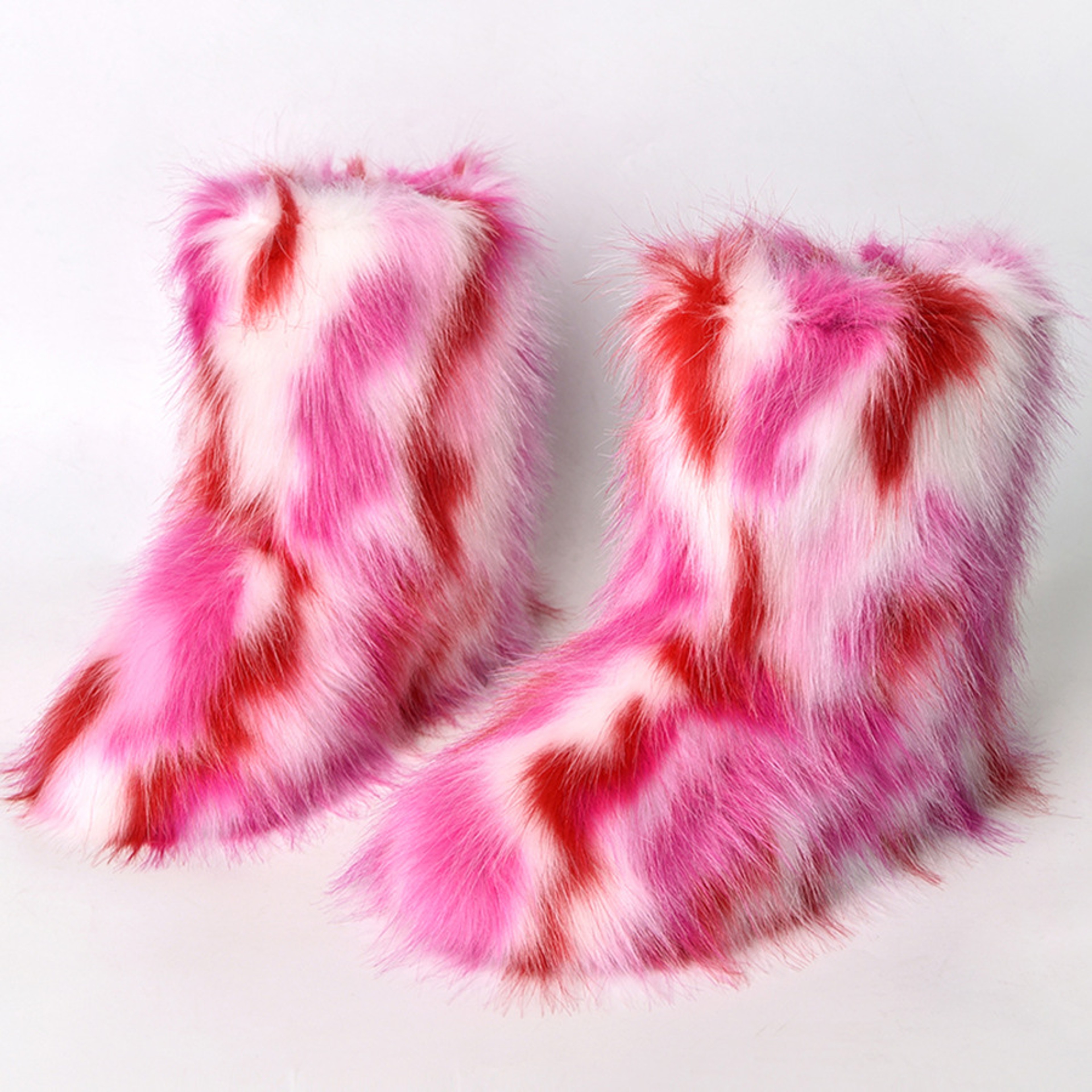 Fashion Luxury Women Faux Fur Boots, Warm Fluffy Mid Calf Snow Boots, Plush Winter Furry Boots for Comfort & Style – view 18