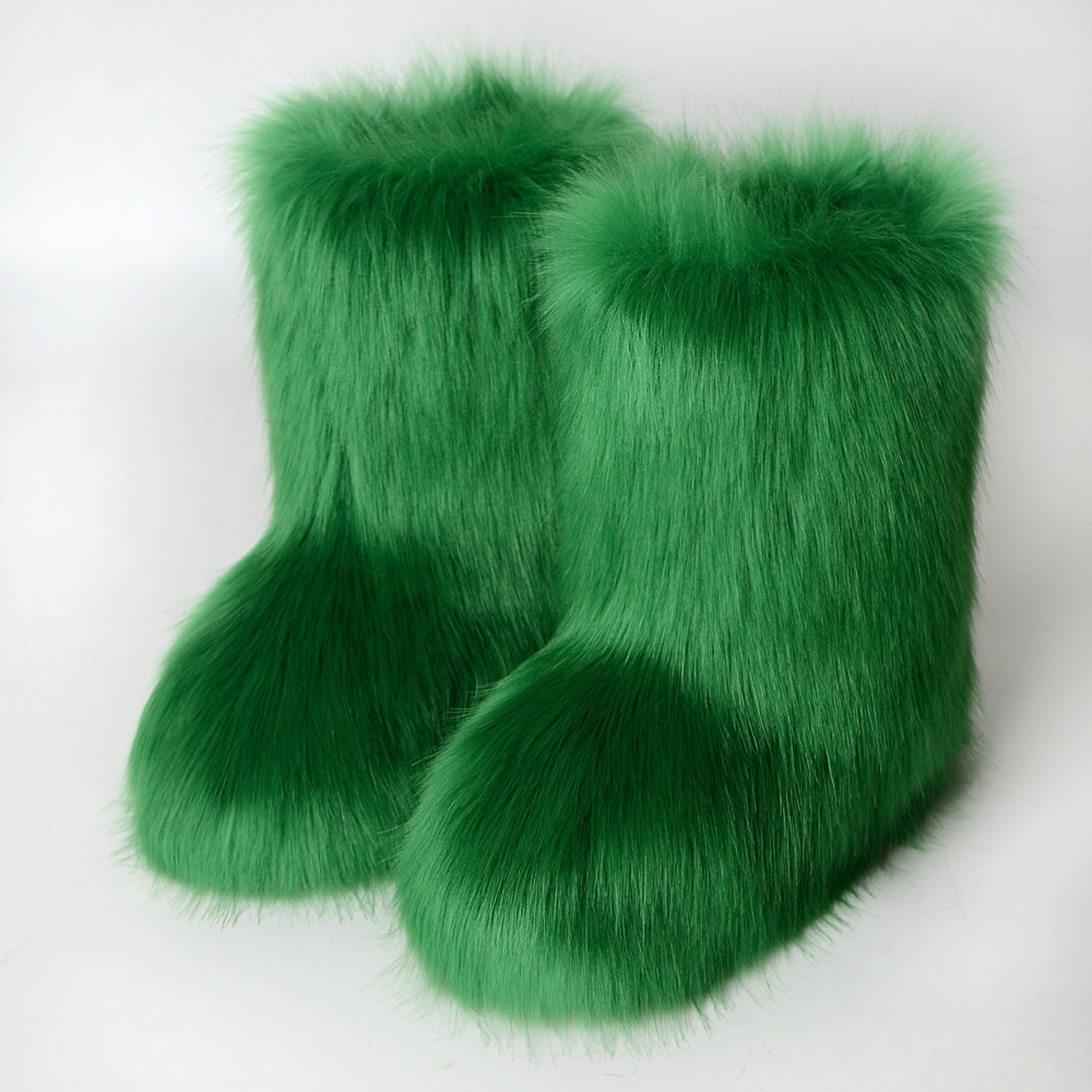 Fashion Luxury Women Faux Fur Boots, Warm Fluffy Mid Calf Snow Boots, Plush Winter Furry Boots for Comfort & Style – view 16