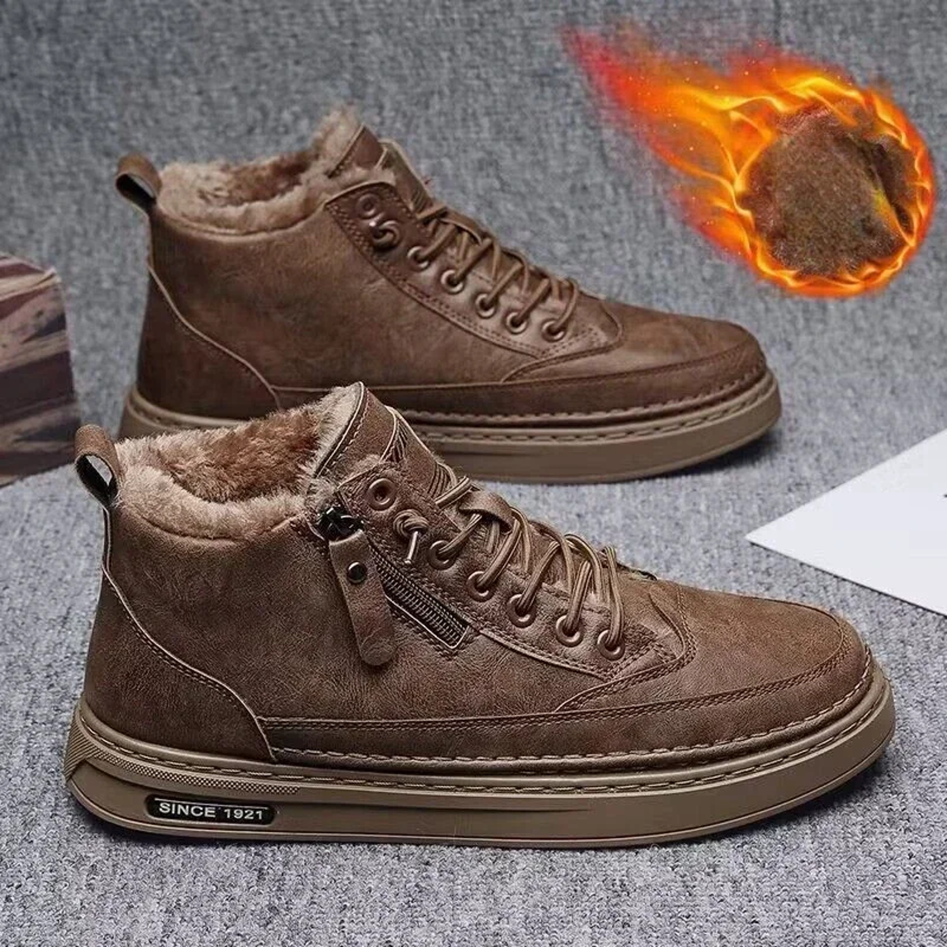 Mens Winter Warm Cotton Snow Boots Retro Plush AntiSlip Outdoor Sports Shoes For Comfortable Fashio 6