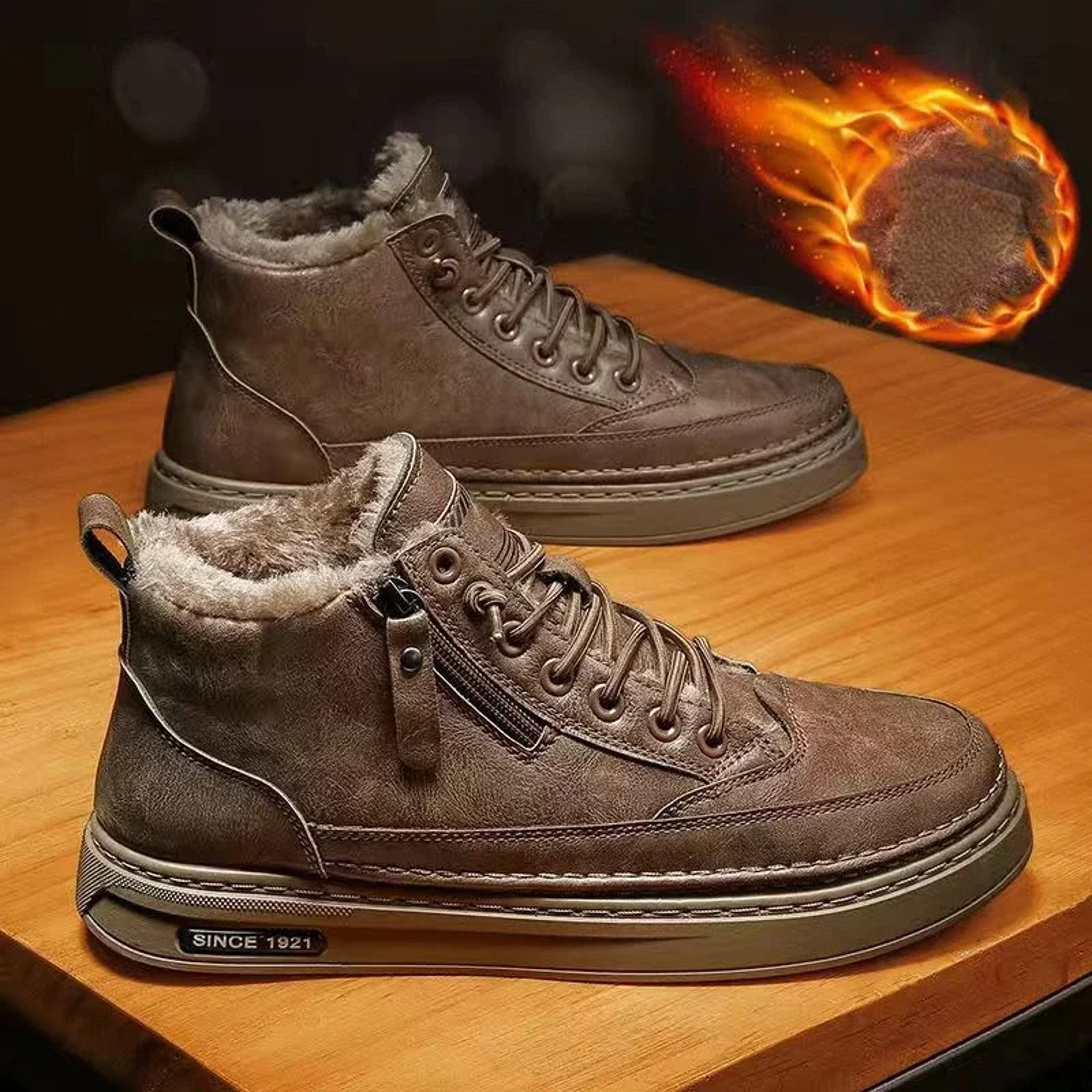 Mens Winter Warm Cotton Snow Boots Retro Plush AntiSlip Outdoor Sports Shoes For Comfortable Fashio 4