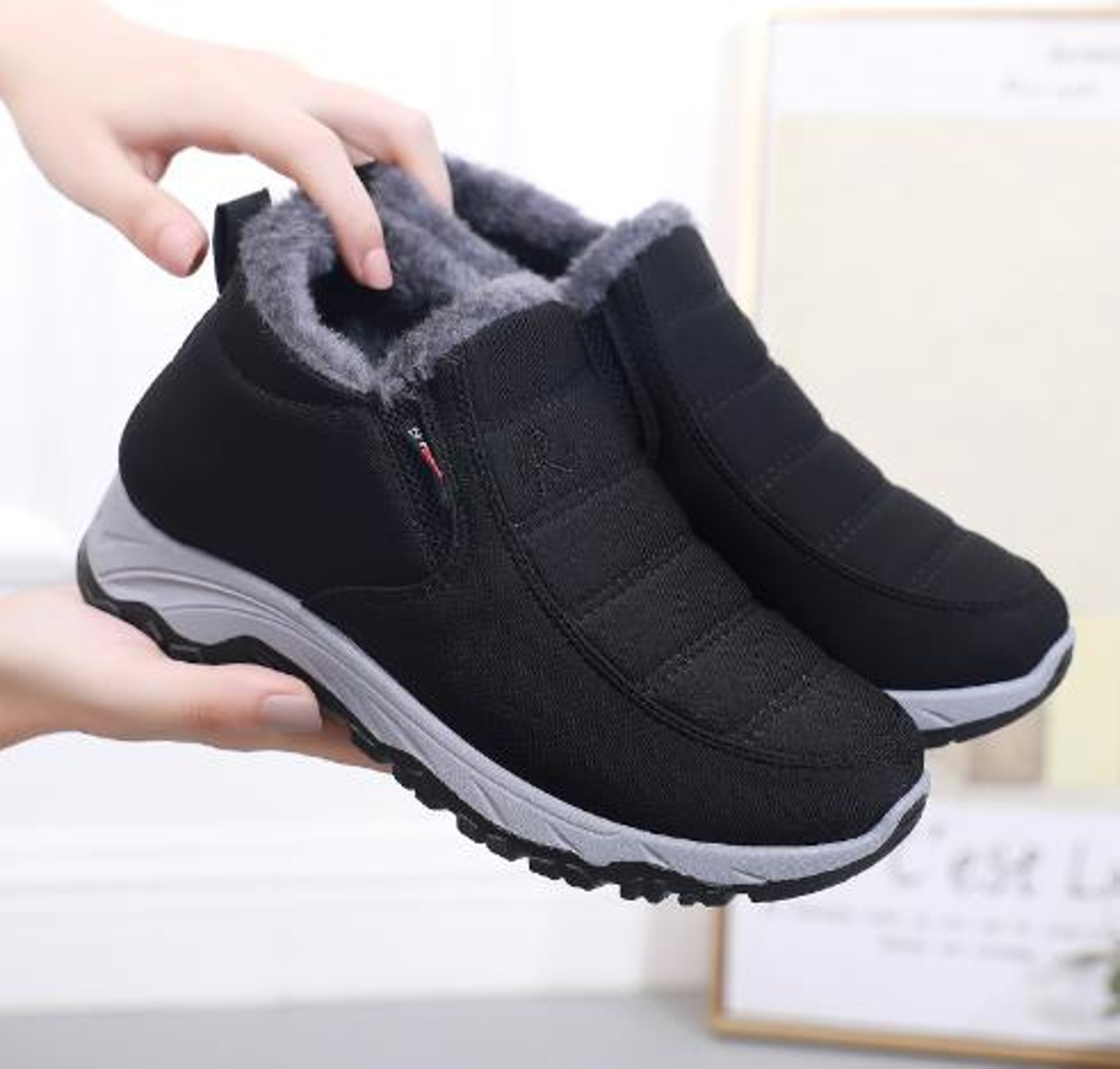 Waterproof Womens Boots Slip On Winter Snow Shoes With Plush Lining Casual Ankle Botas For Women 4