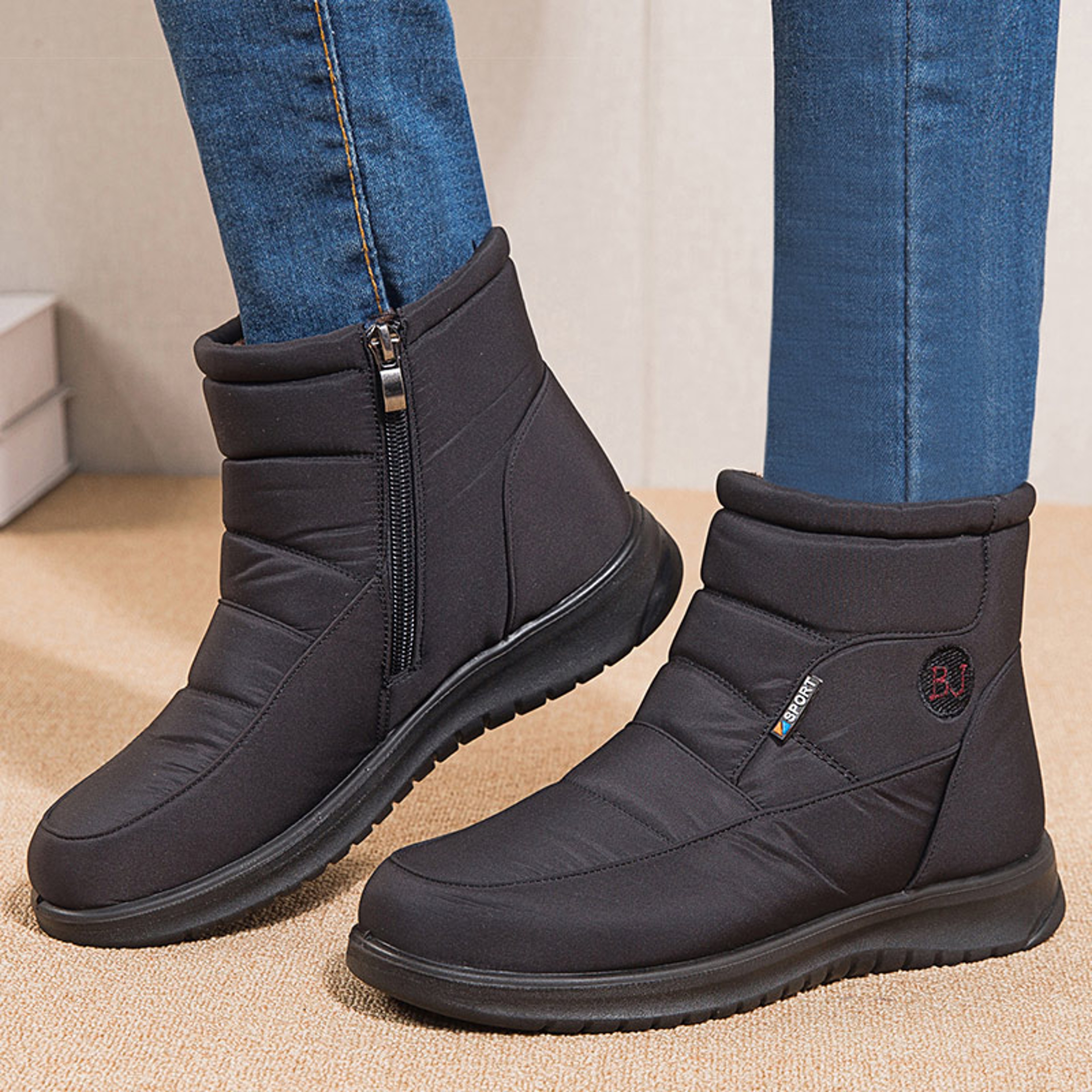 Womens Winter Boots Waterproof FurLined Ankle Boots  Flat Snow Shoes For Women Stylish Warm 0