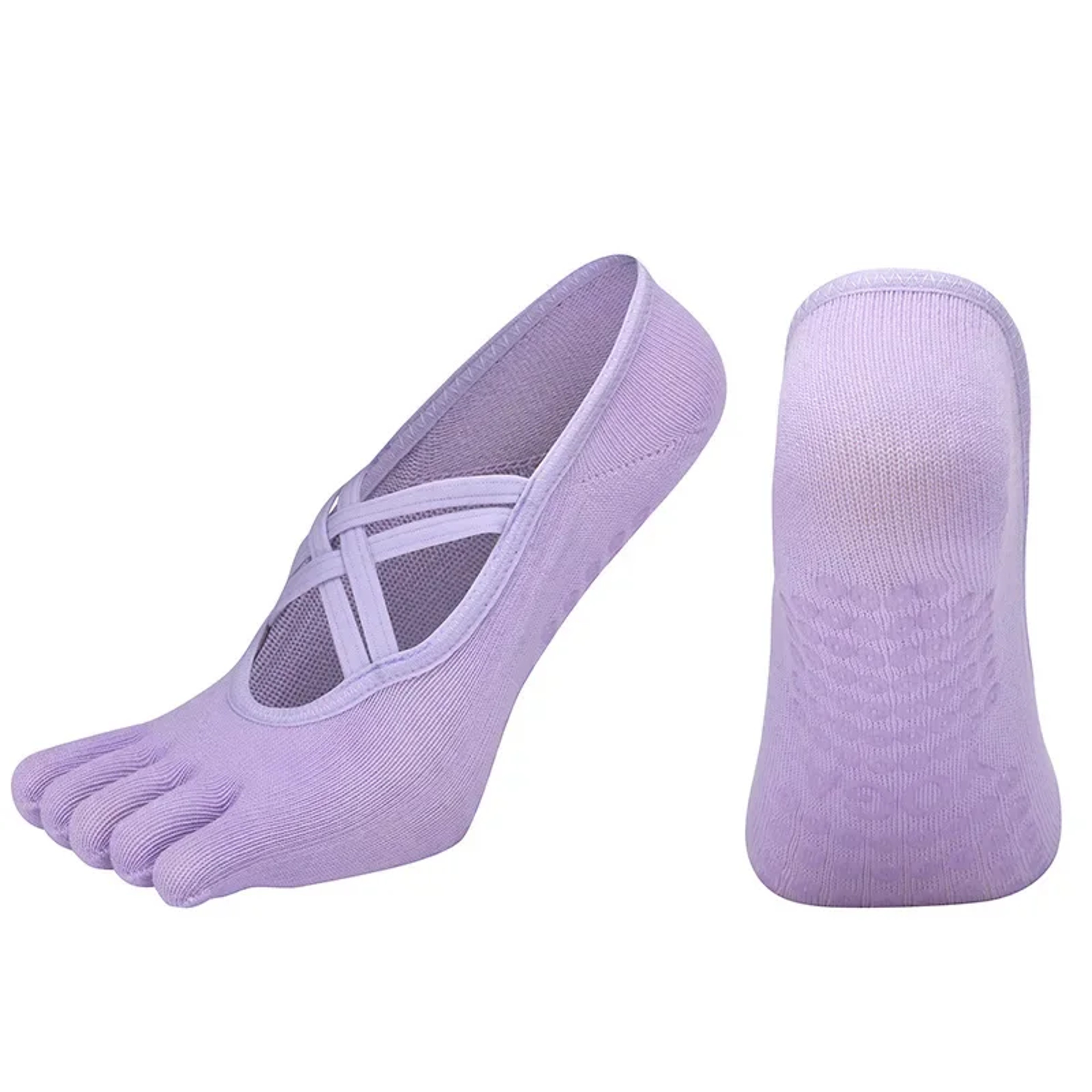 Womens Five-Finger Yoga Socks, Breathable Backless Pilates Socks with Anti-Slip Silicone Sole – view 13