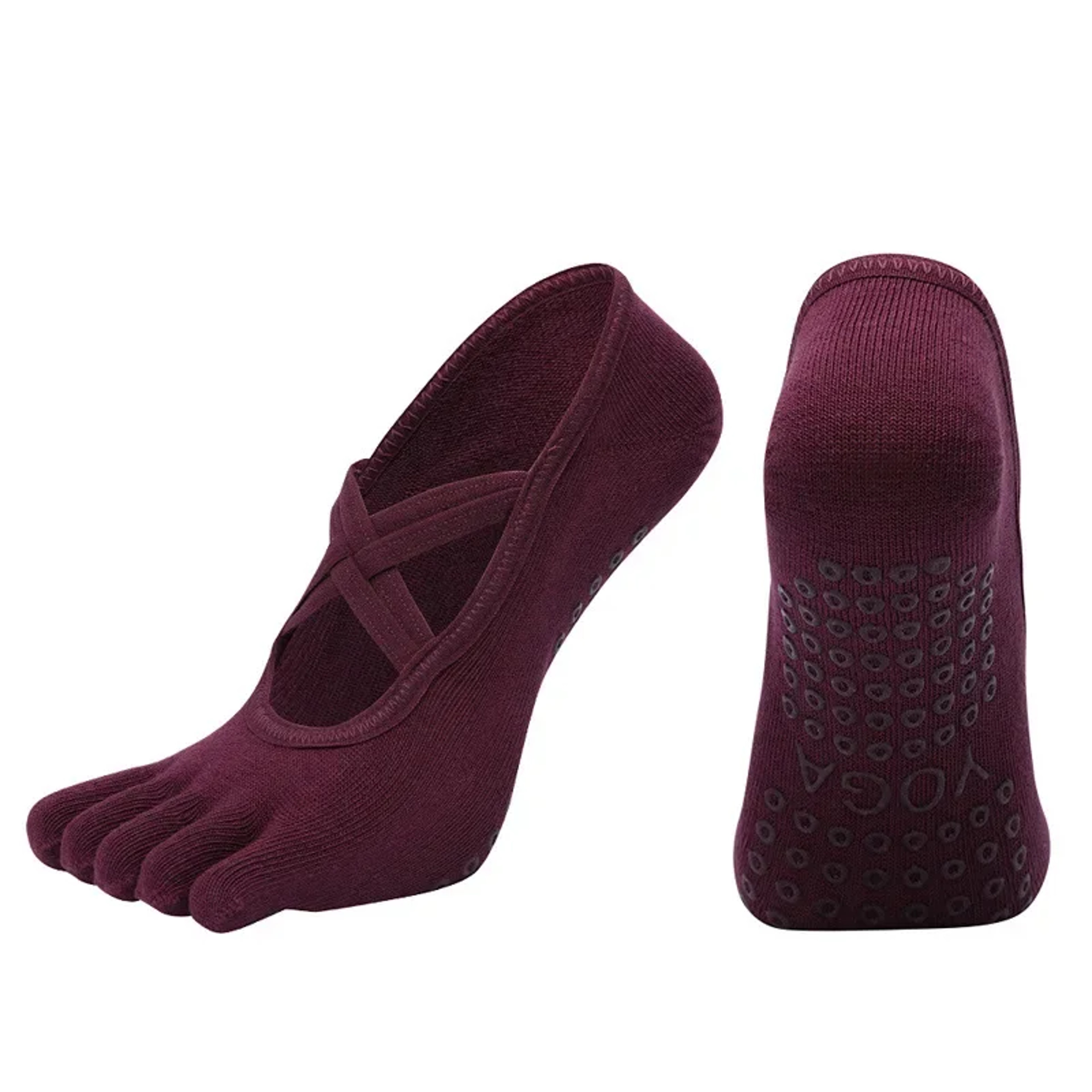 Womens Five-Finger Yoga Socks, Breathable Backless Pilates Socks with Anti-Slip Silicone Sole – view 16