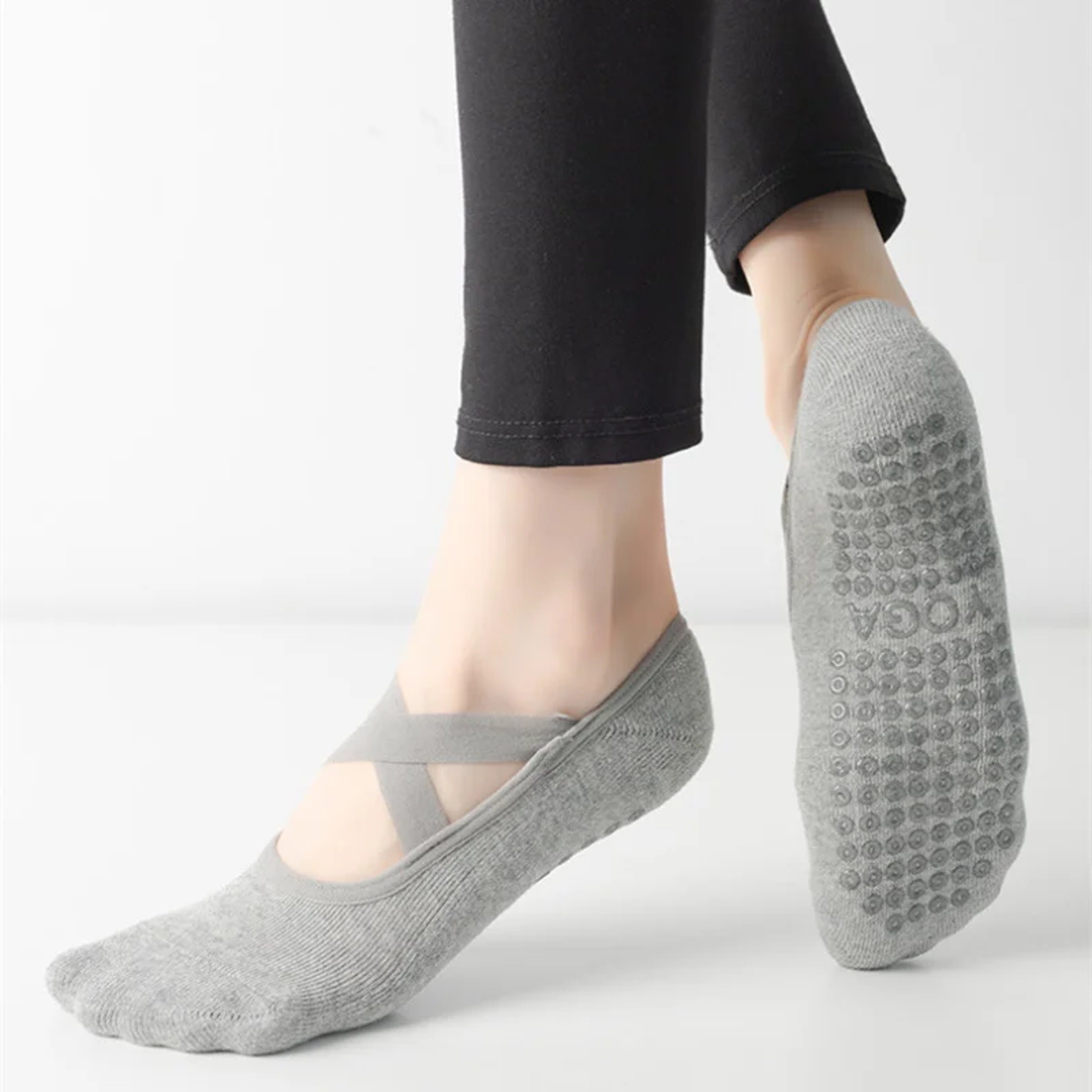 Professional Non-Slip Pilates Socks, Large Size Backless Breathable Yoga Socks for Women – view 2