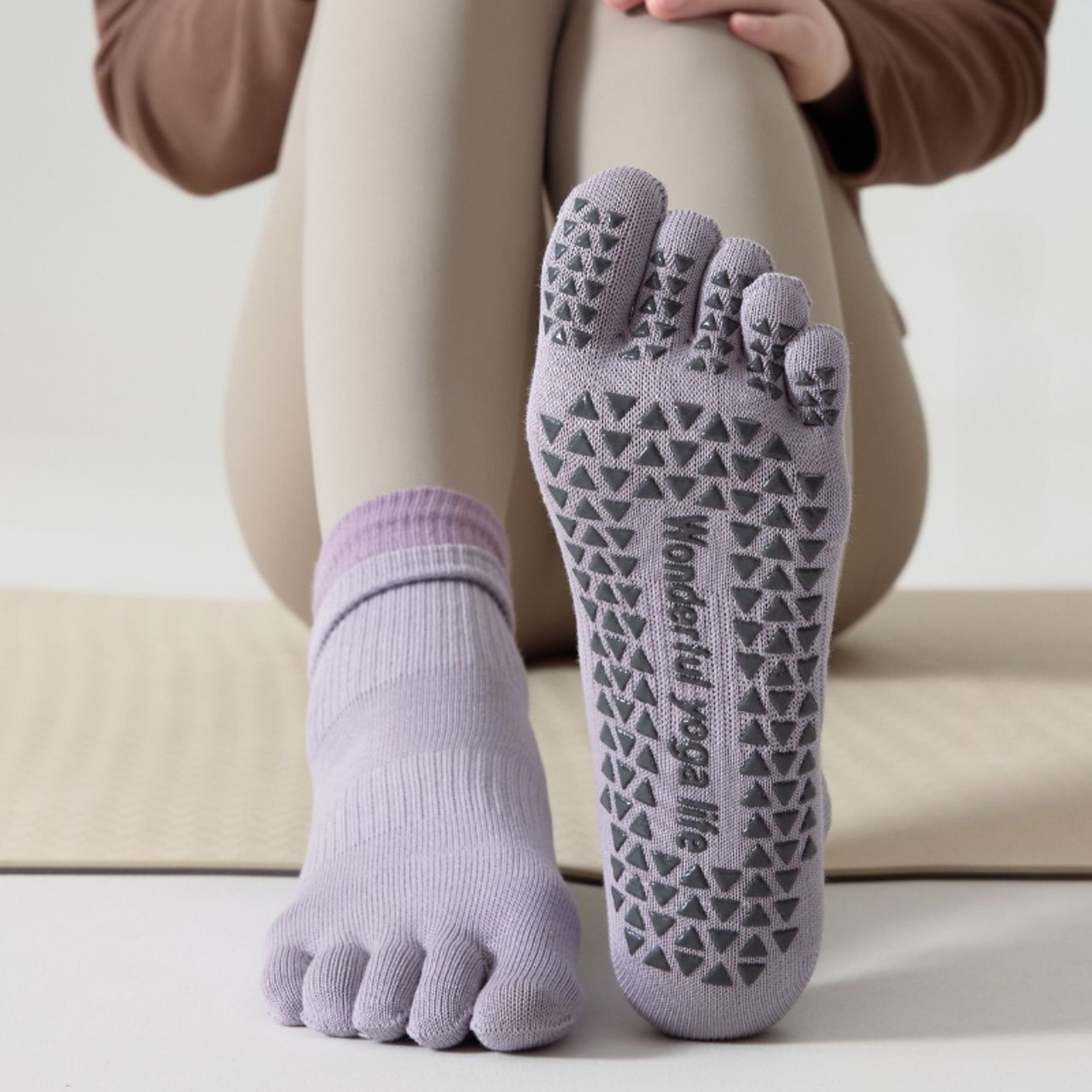 Professional Five Toes Yoga Socks Womens Breathable NonSlip Cotton Pilates  Workout Socks 2
