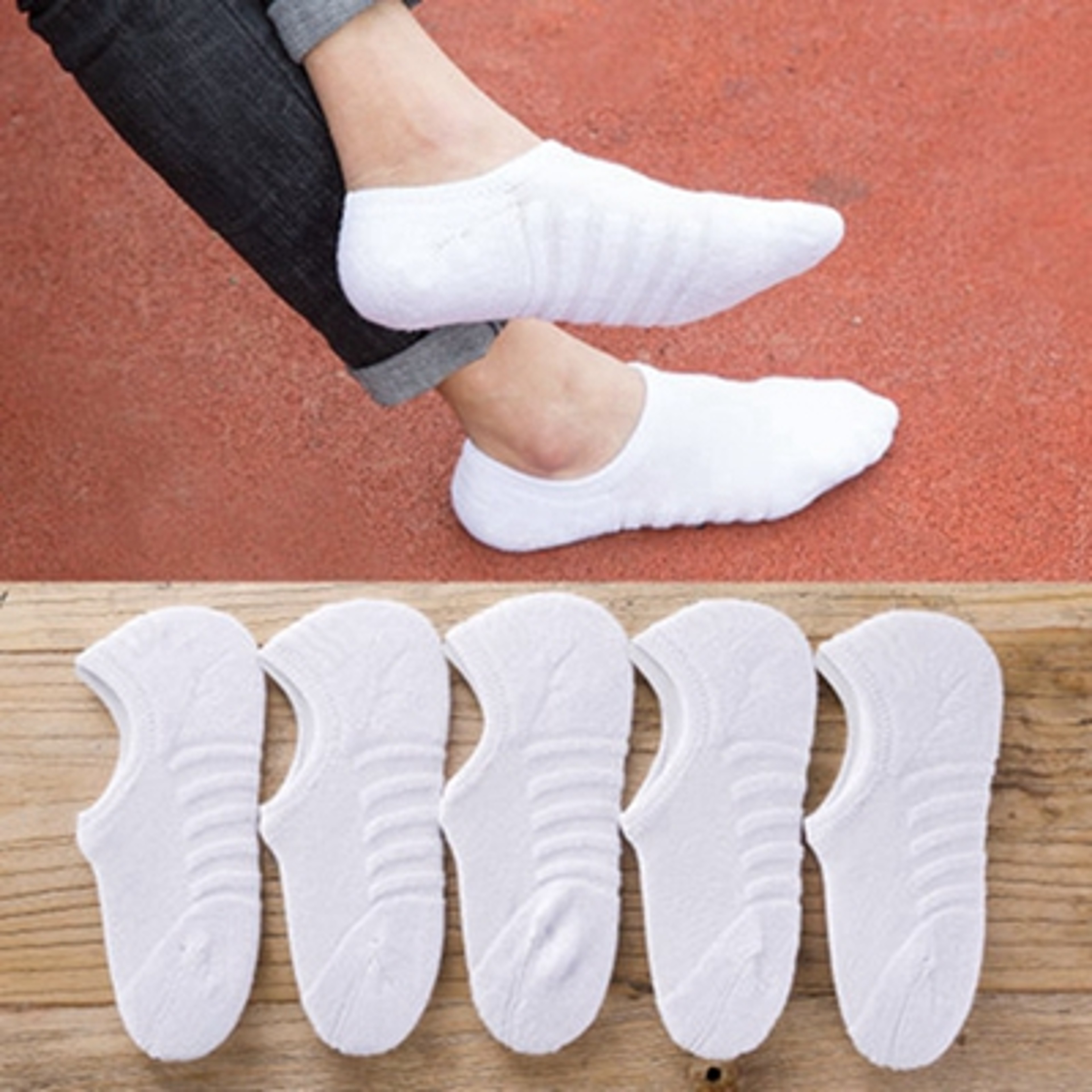 Premium Cotton Sport Socks For Men Breathable Towel Bottom AntiSlip Invisible Boat Socks 6