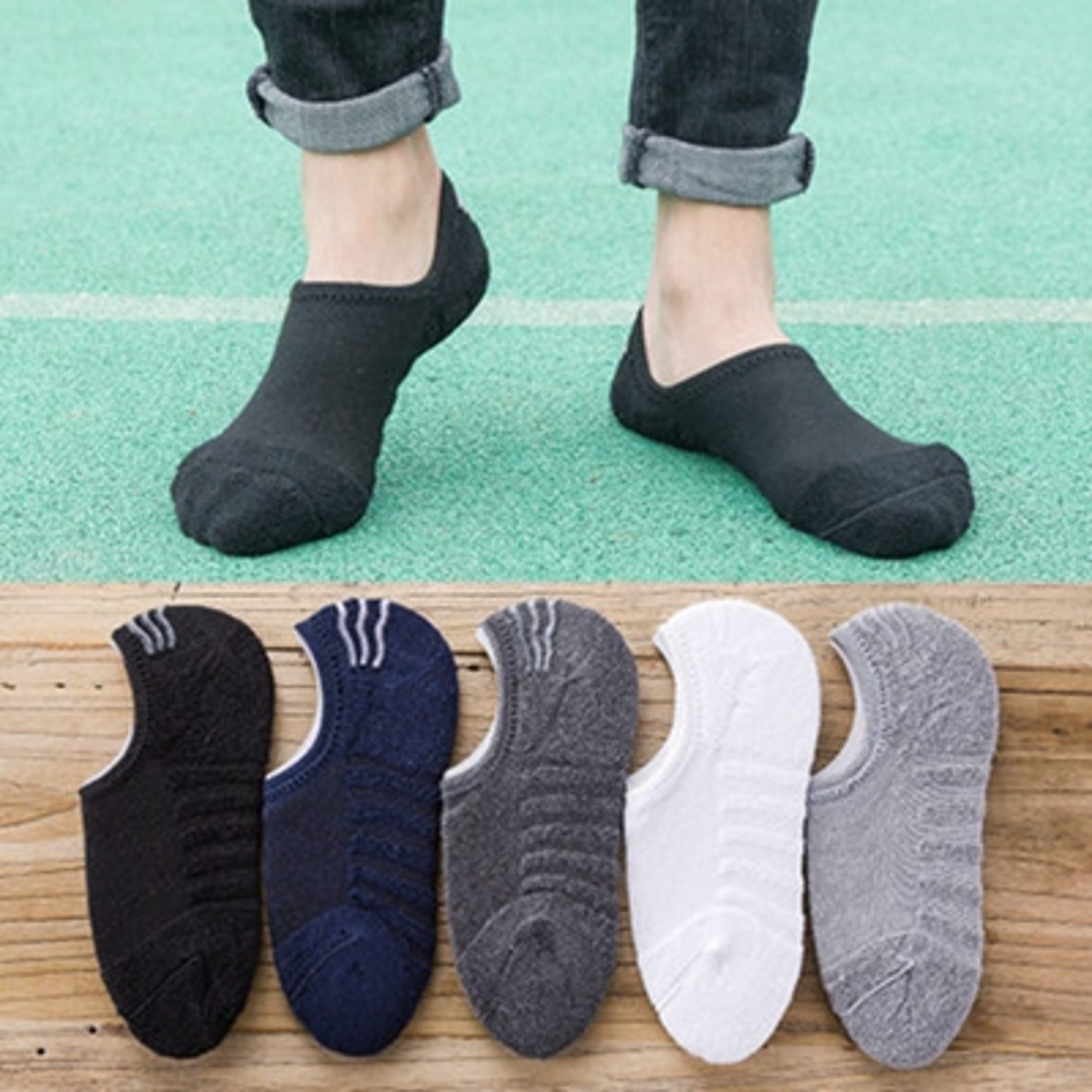 Premium Cotton Sport Socks For Men Breathable Towel Bottom AntiSlip Invisible Boat Socks 8