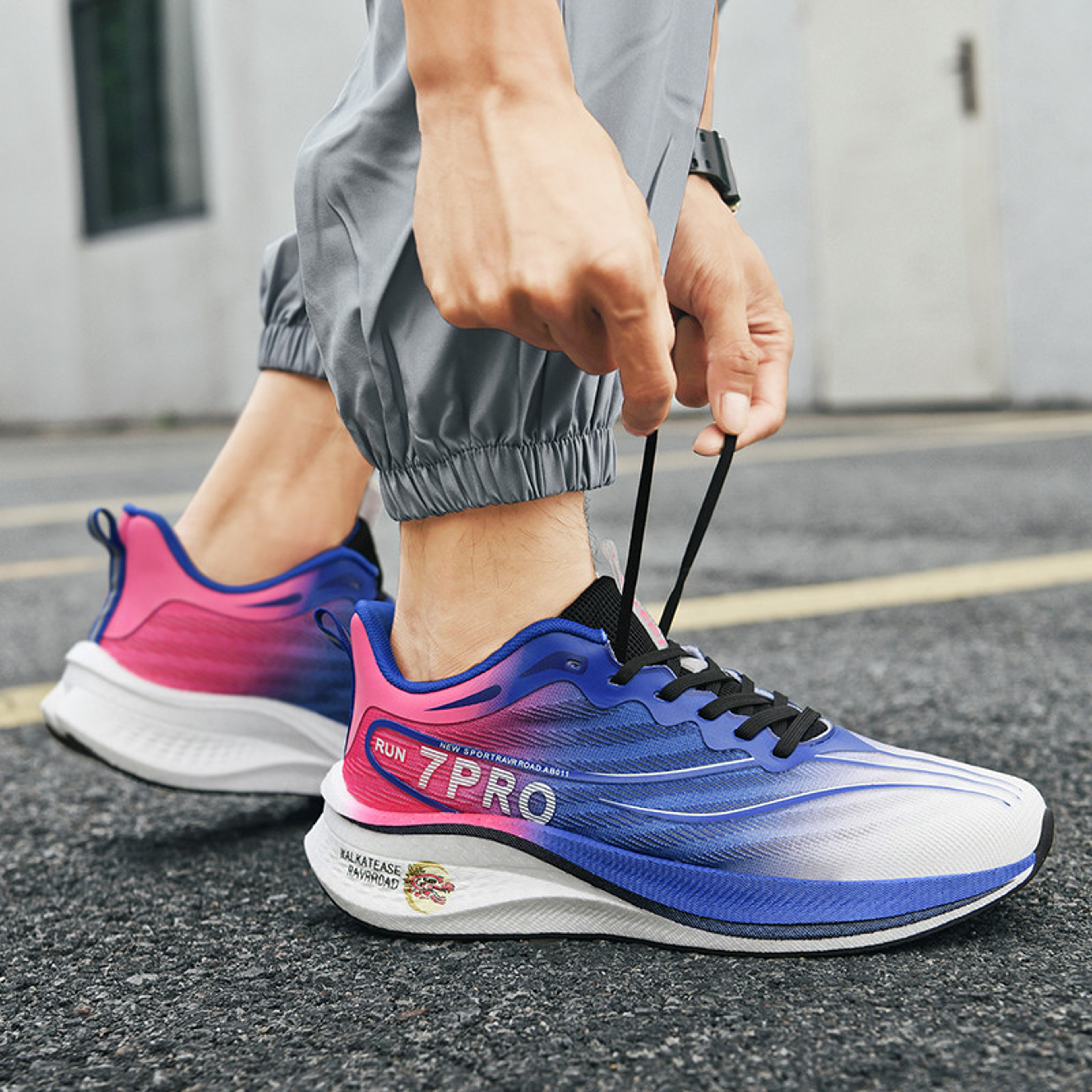 New Professional Carbon Plate Summer Mens Running Shoes Lightweight NonSlip ShockAbsorbing Sports   1