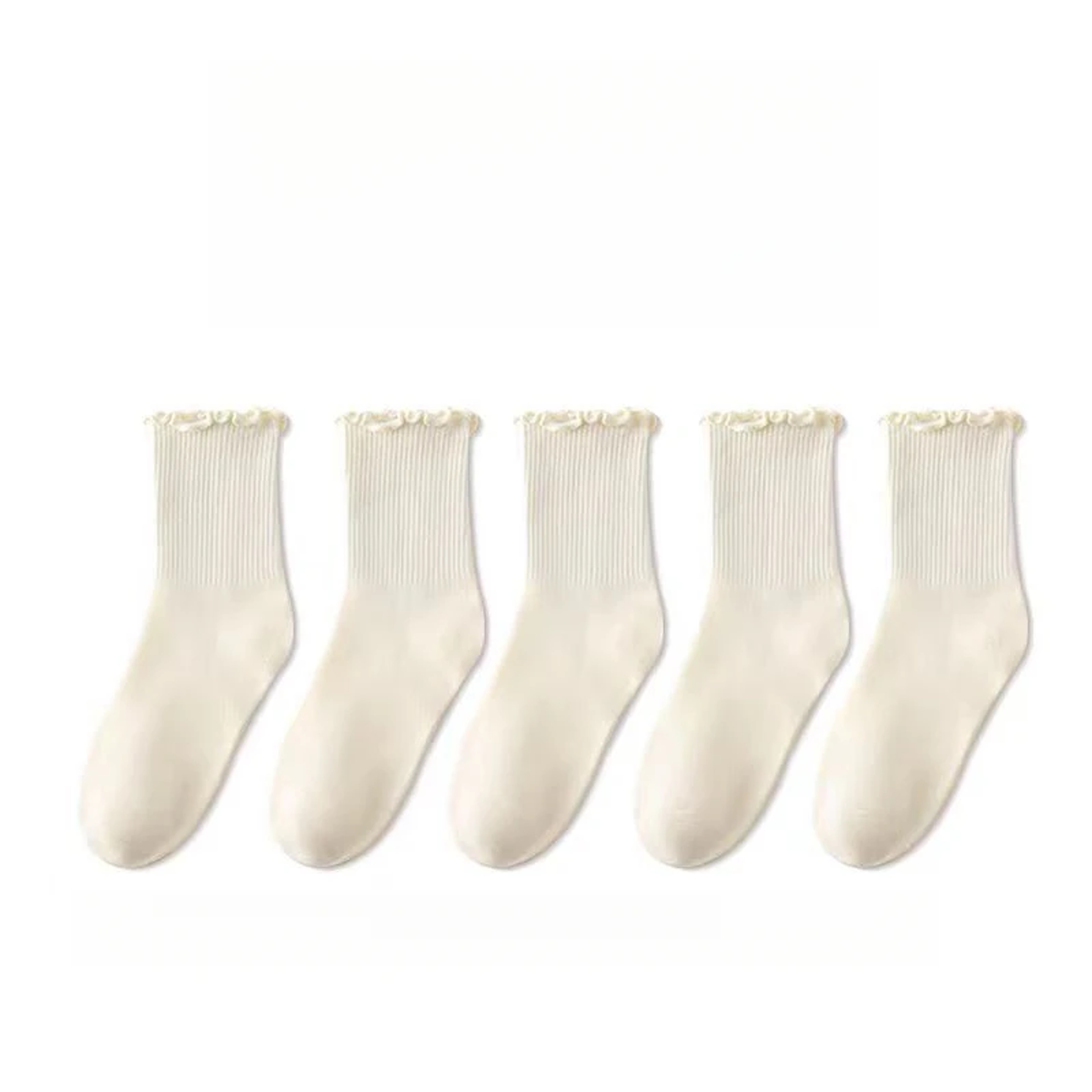 Breathable Ruffle Socks For Women Middle Tube Short Ankle Black  White Set For Spring And Autumn We 3