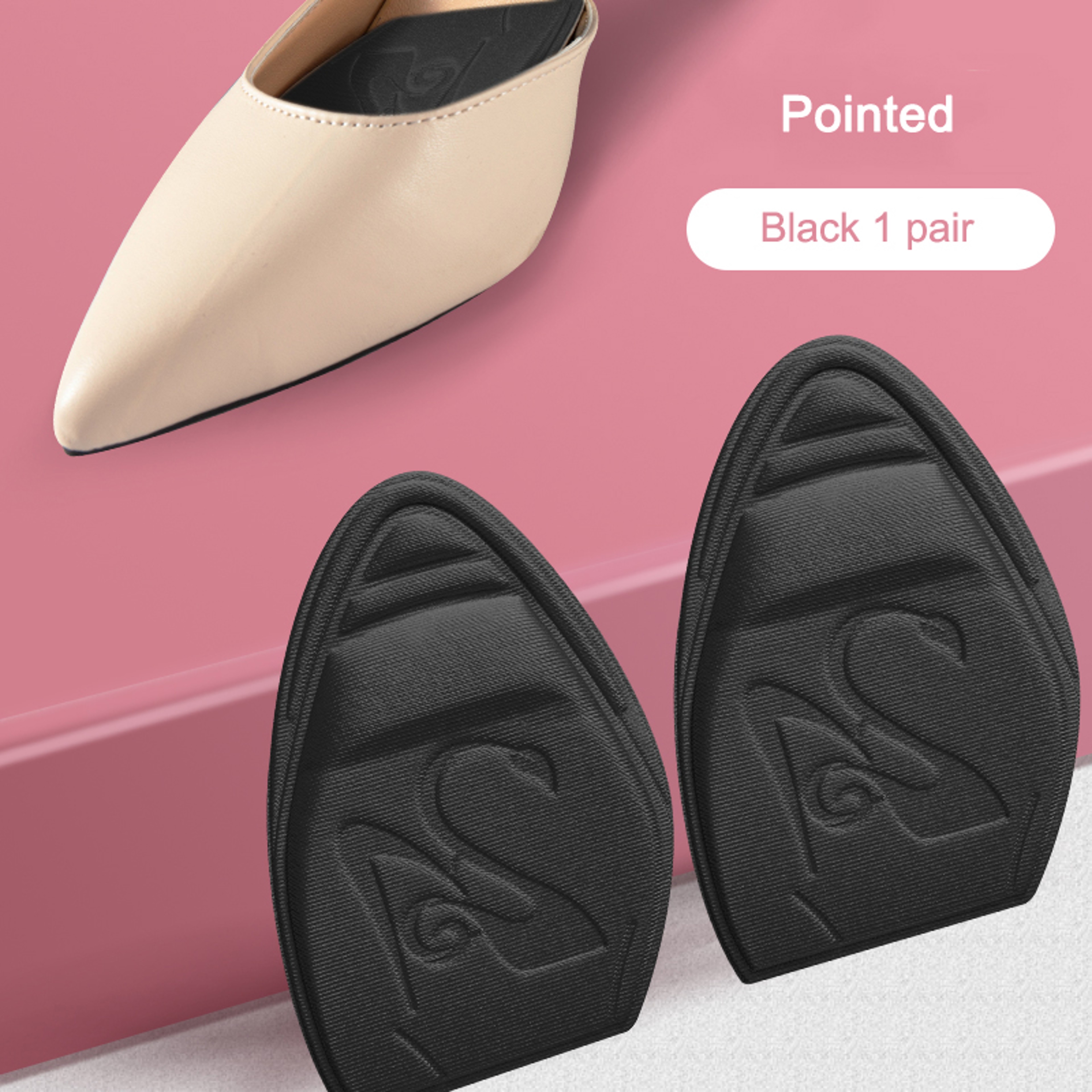 Non Slip Forefoot Cushion Pad, Shoe Inserts Toe Plug, Half Insoles Filler for High Heels, Comfort Pain Relief Support – view 7