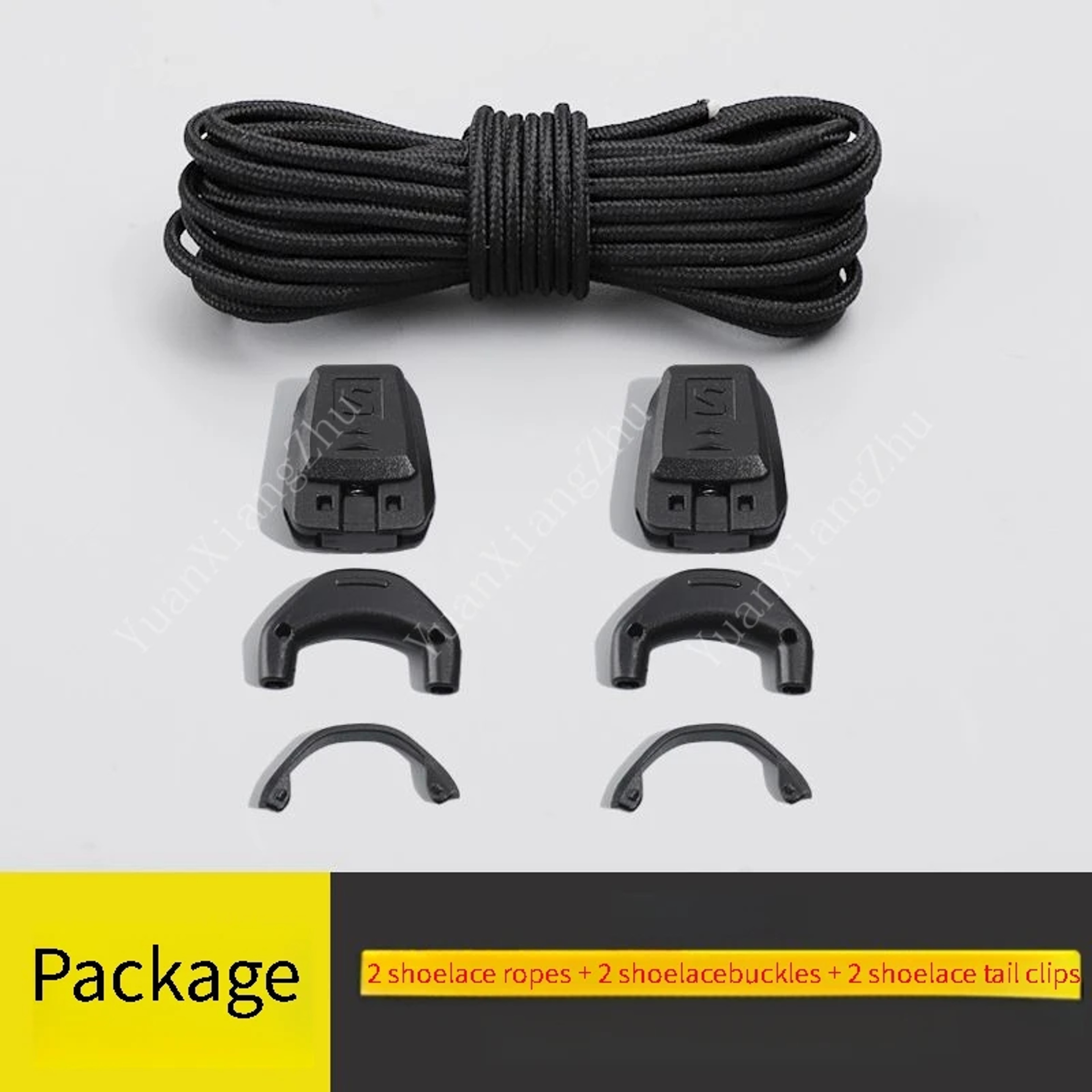 Quality No Tie Shoe Laces, Round Running Sneakers Shoelaces, Black White Tennis Laces for Adults Kids, Shoes Accessories – view 8