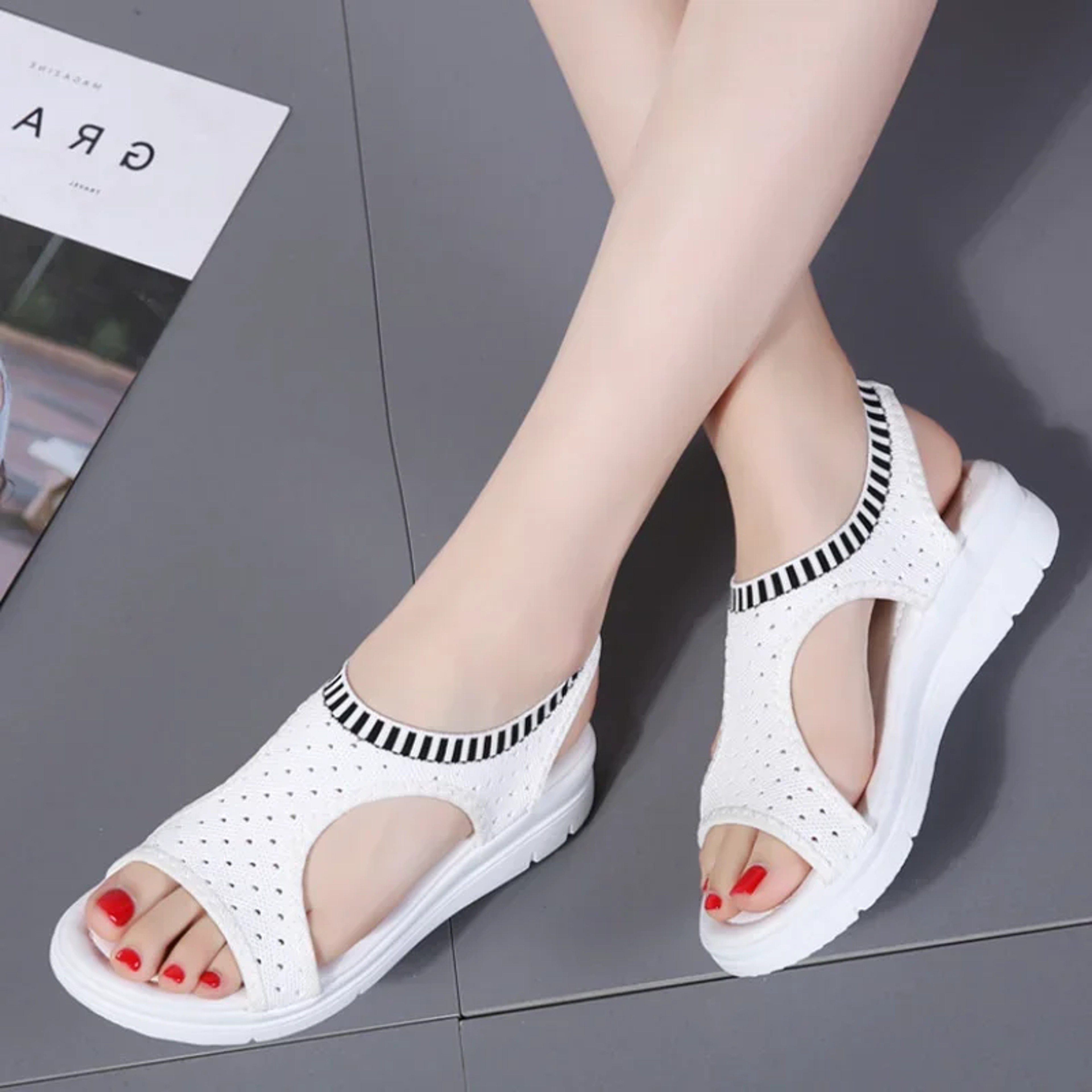Ladies Walking Shoes Breathable Summer Sandals Wedge Heels Comfortable Women Sandal Shoes For Shopp 2