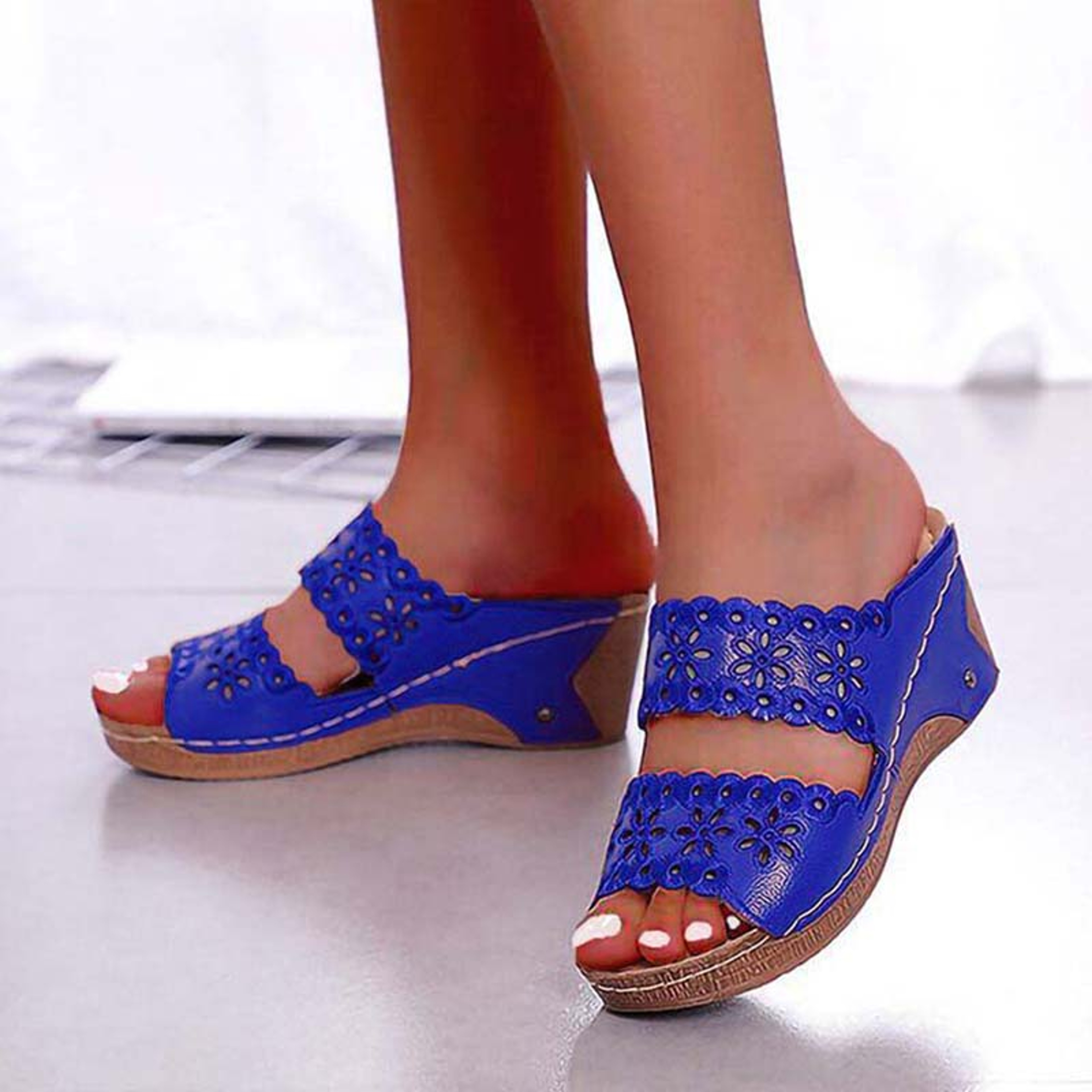 Platform Shoes Woman Summer Sandals Shoes Women Slip On Walking Shoes Wedge Womens Sandals Retro Wo 11