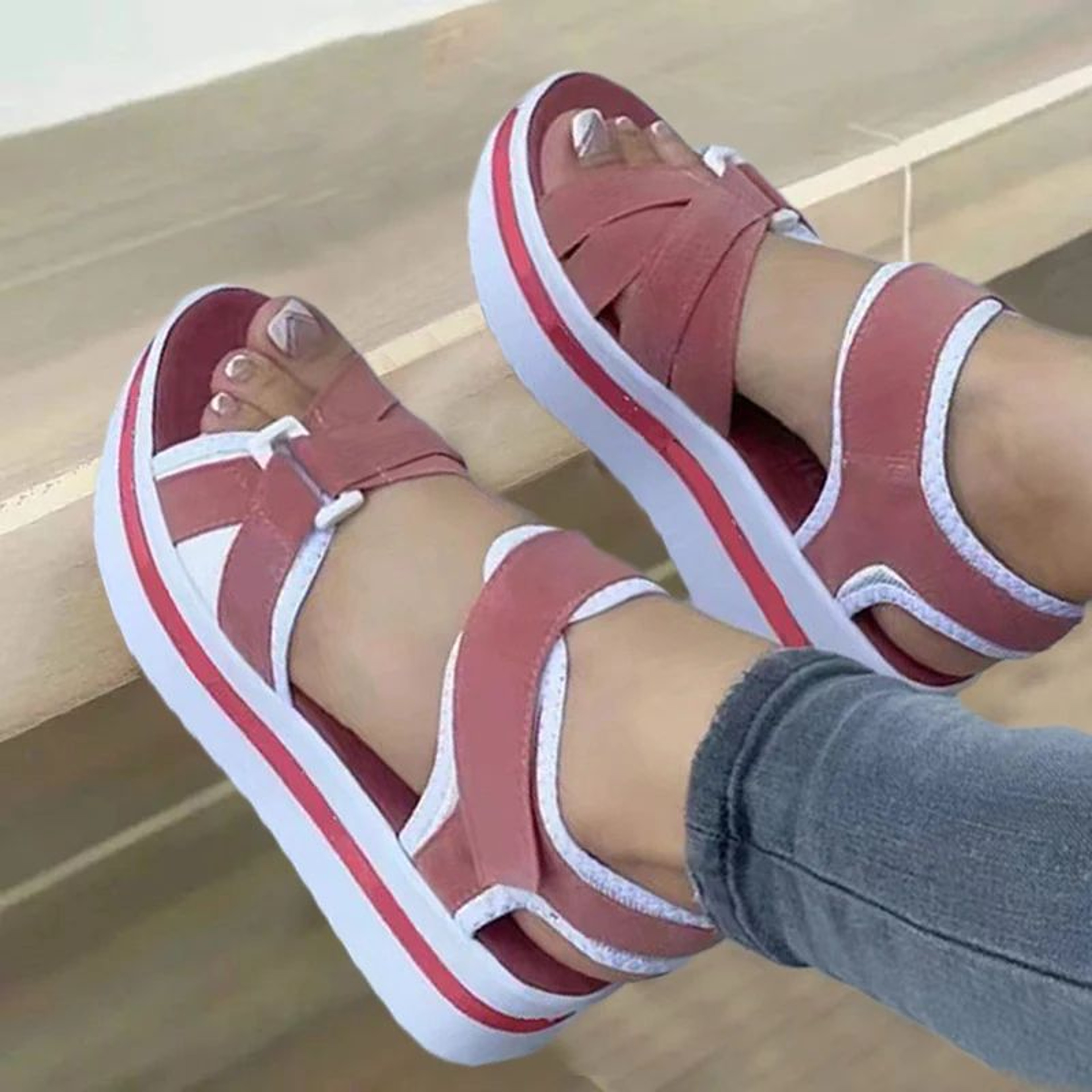 Outdoor Womens Sandals Summer Footwear Fashion Wedge Shoes Light Huaraches 0