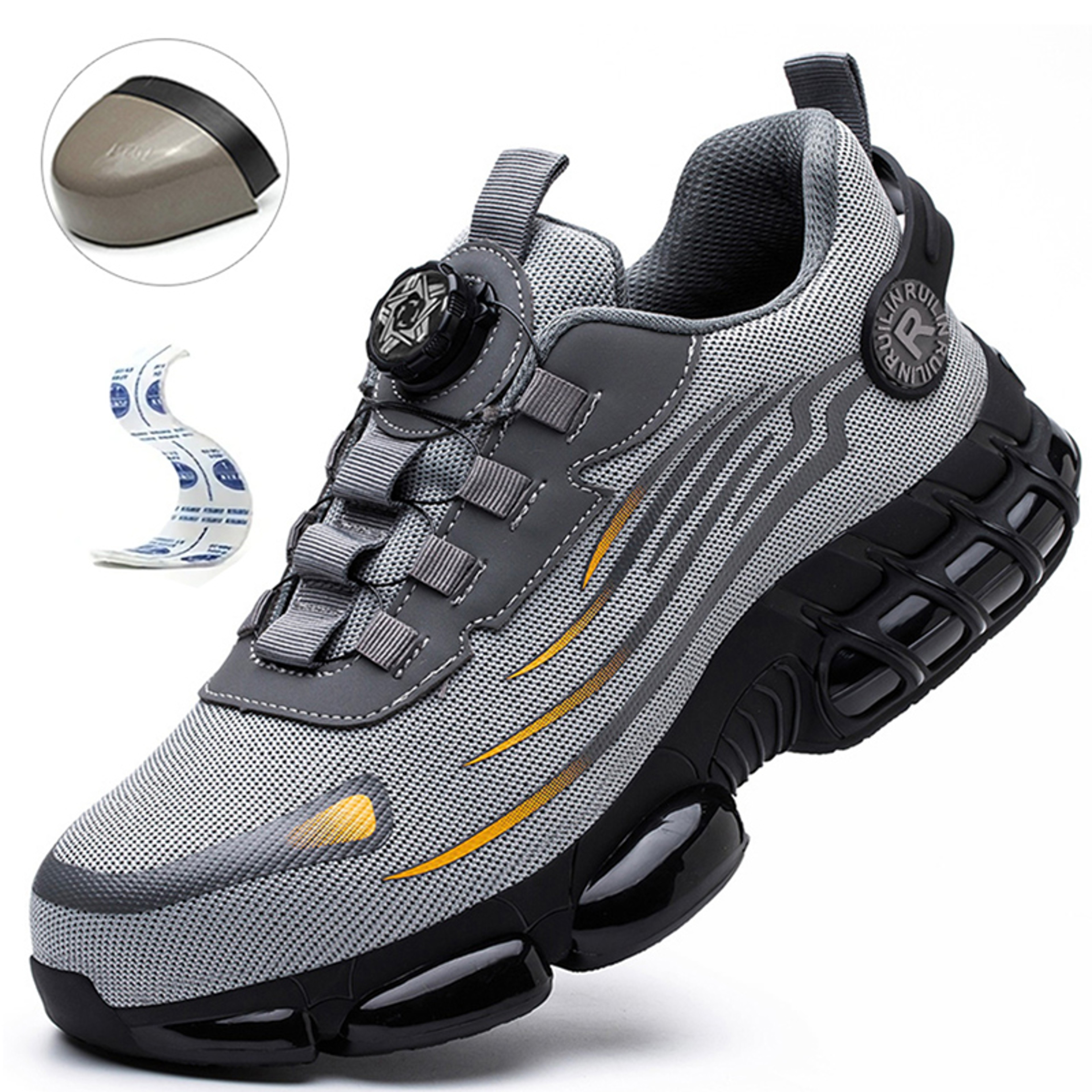 Fashion Men Safety Sport Shoes Antismash Antipuncture Security Protective Boots Rotating Button Saf 6