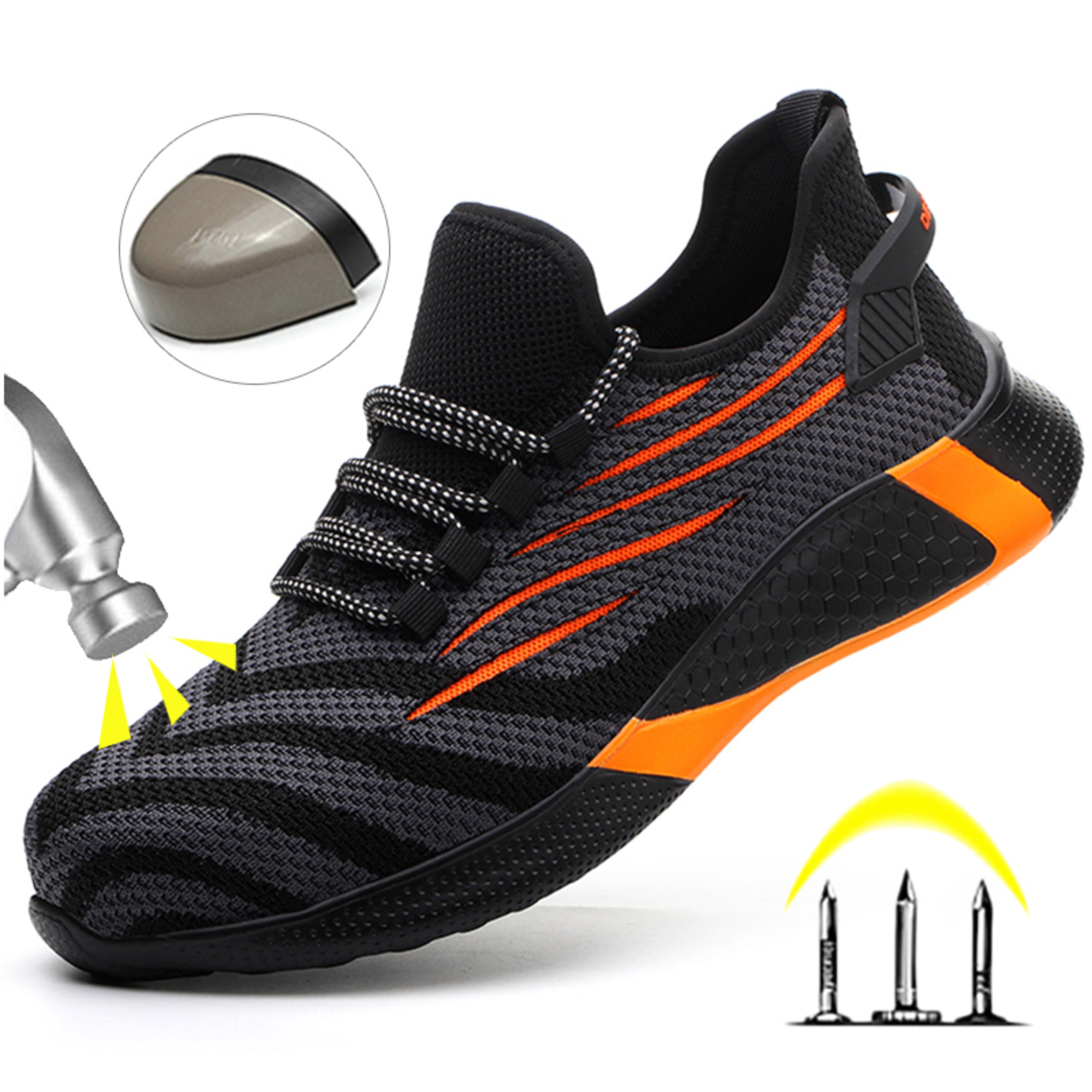 Indestructible Men Work Safety Shoes Lightweight Breathable Antipuncture Protective Boots For Men 0