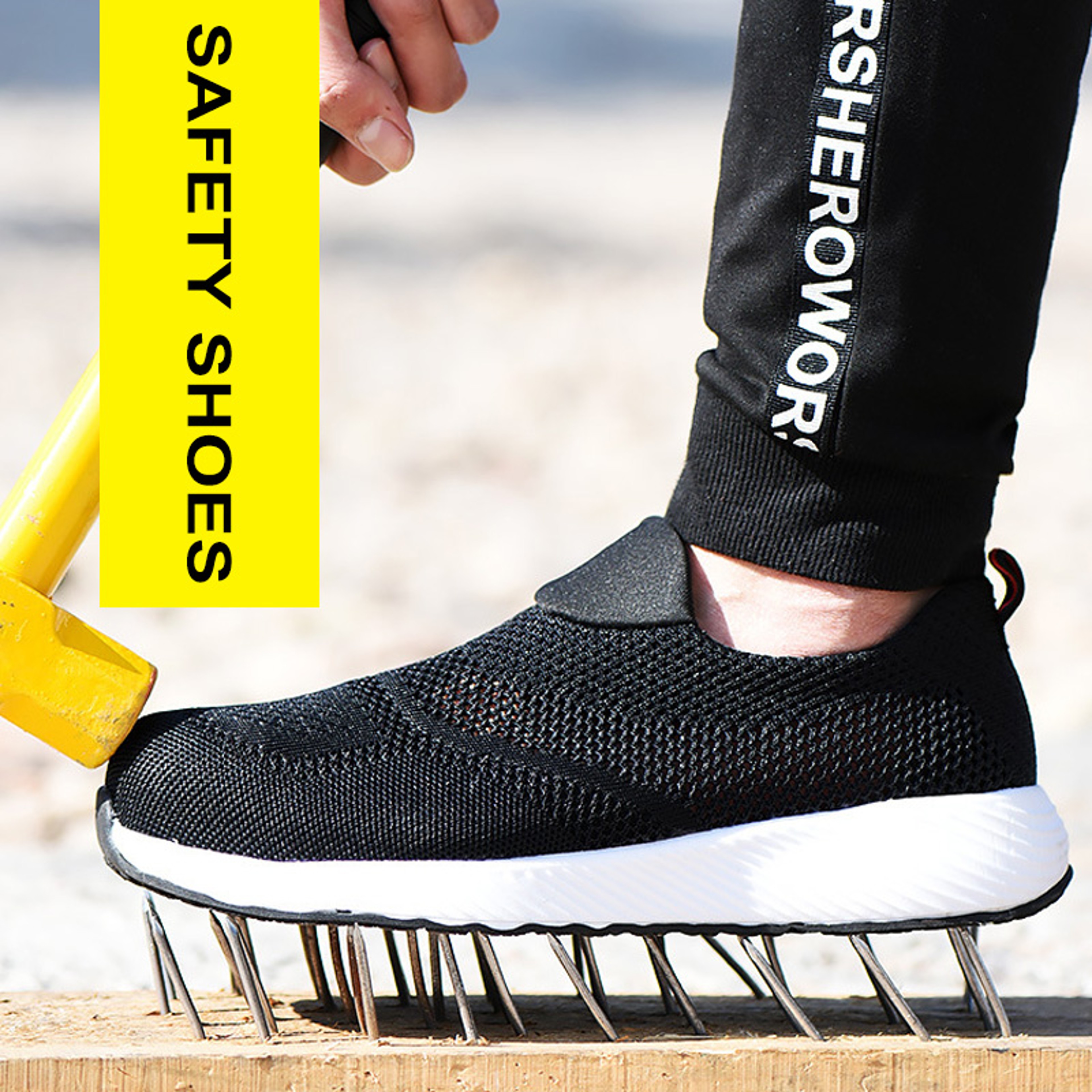 Lightweight Steel Toe Work Safety Shoes Mesh Breathable Construction Sneakers For Men And Women 2