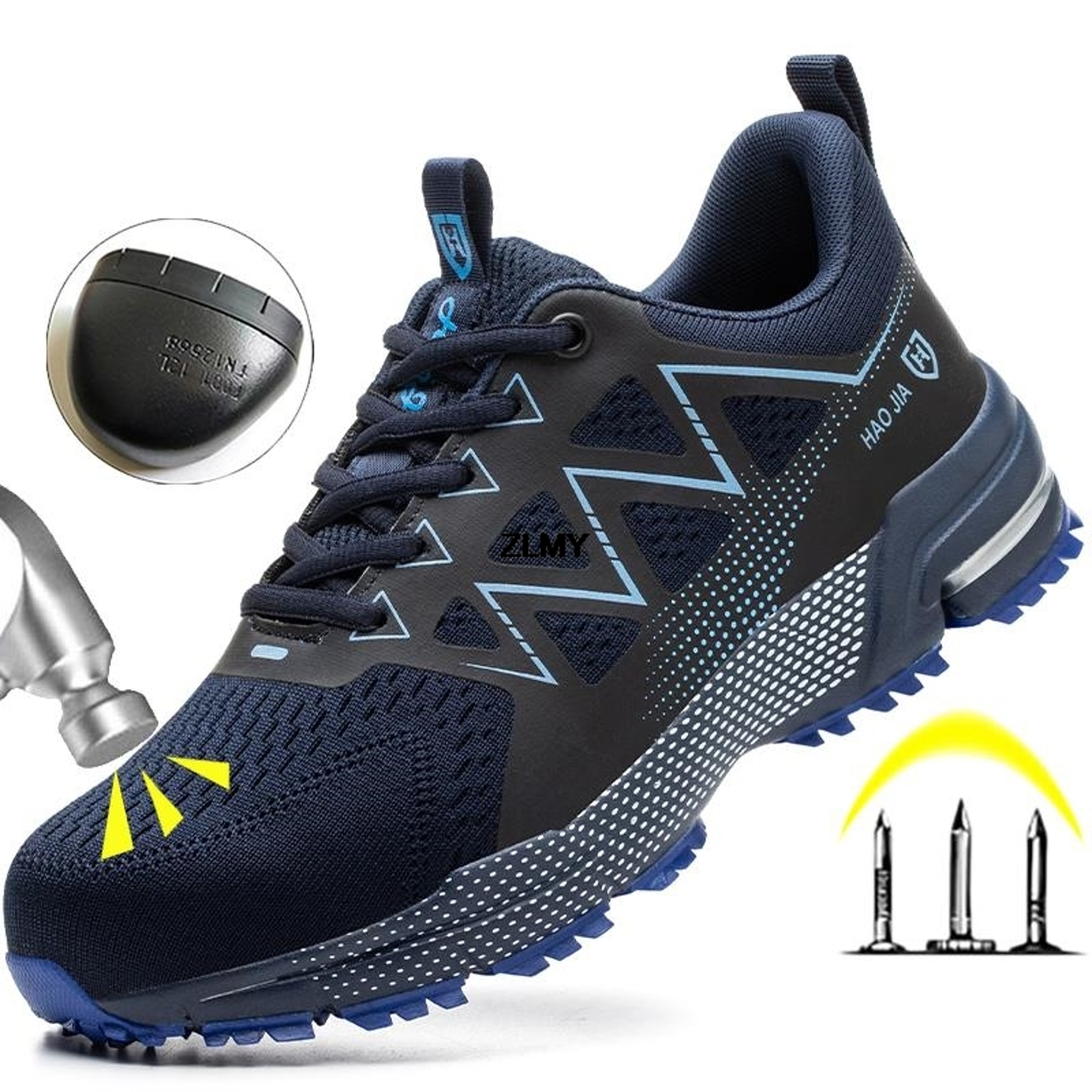 Puncture Proof Steel Toe Sneakers For Men Antismash Safety Boots Work Shoes Breathable Construction