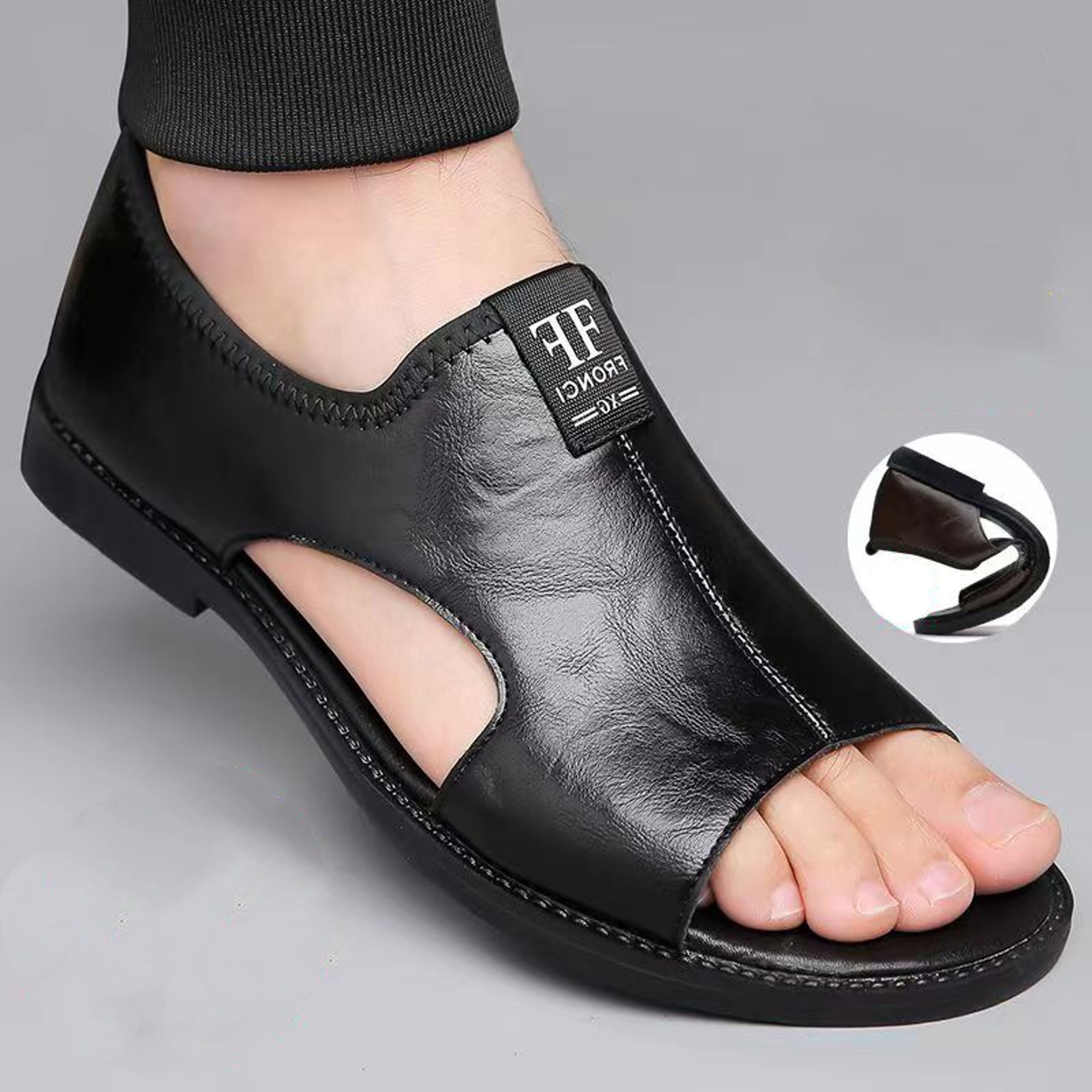 High Quality Leather Sandals for Men Comfortable Casual Slippers – view 2