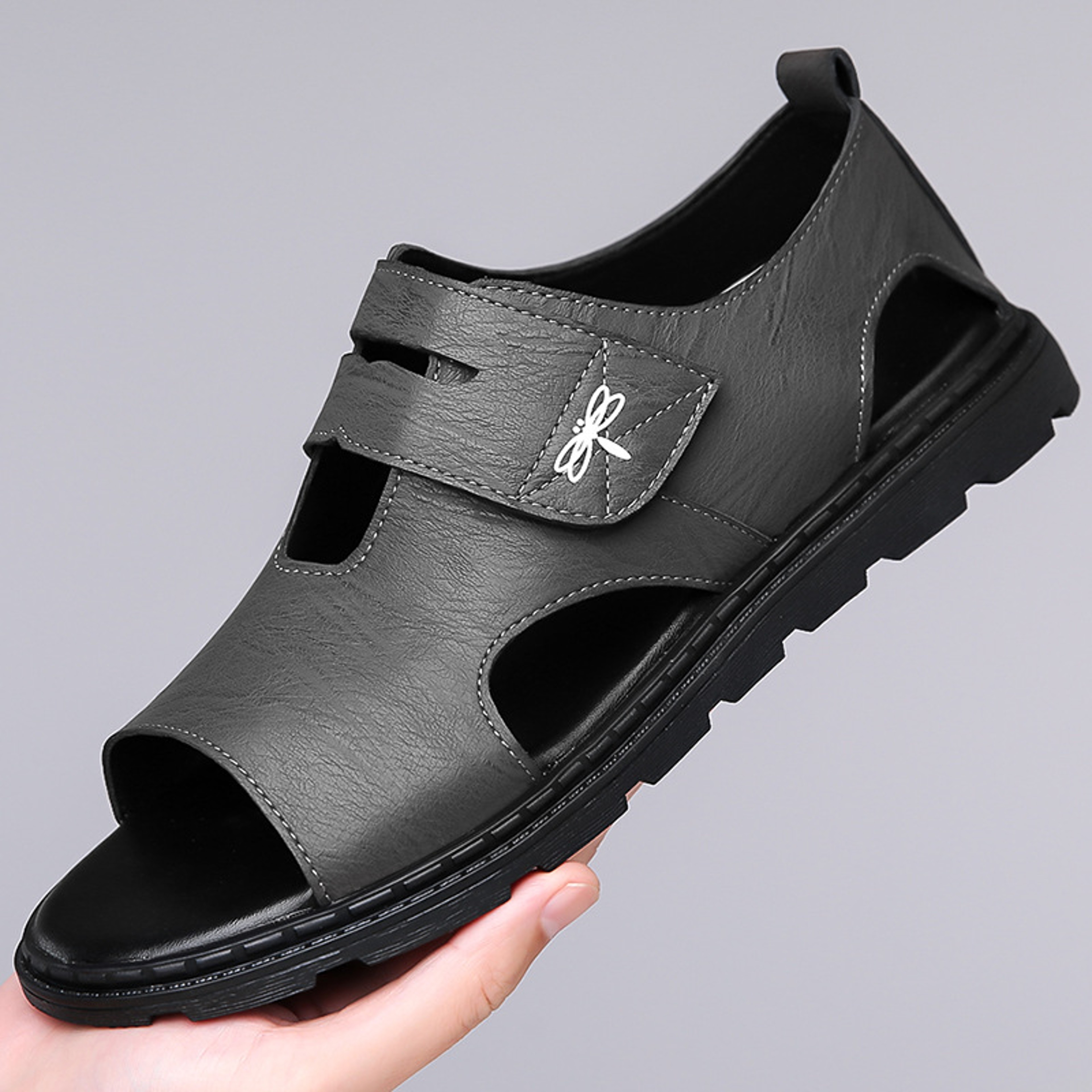 New Roman Sandals for Men, Comfortable Leather Beach Shoes, Soft Bottom Casual Shoes for Men – view 2