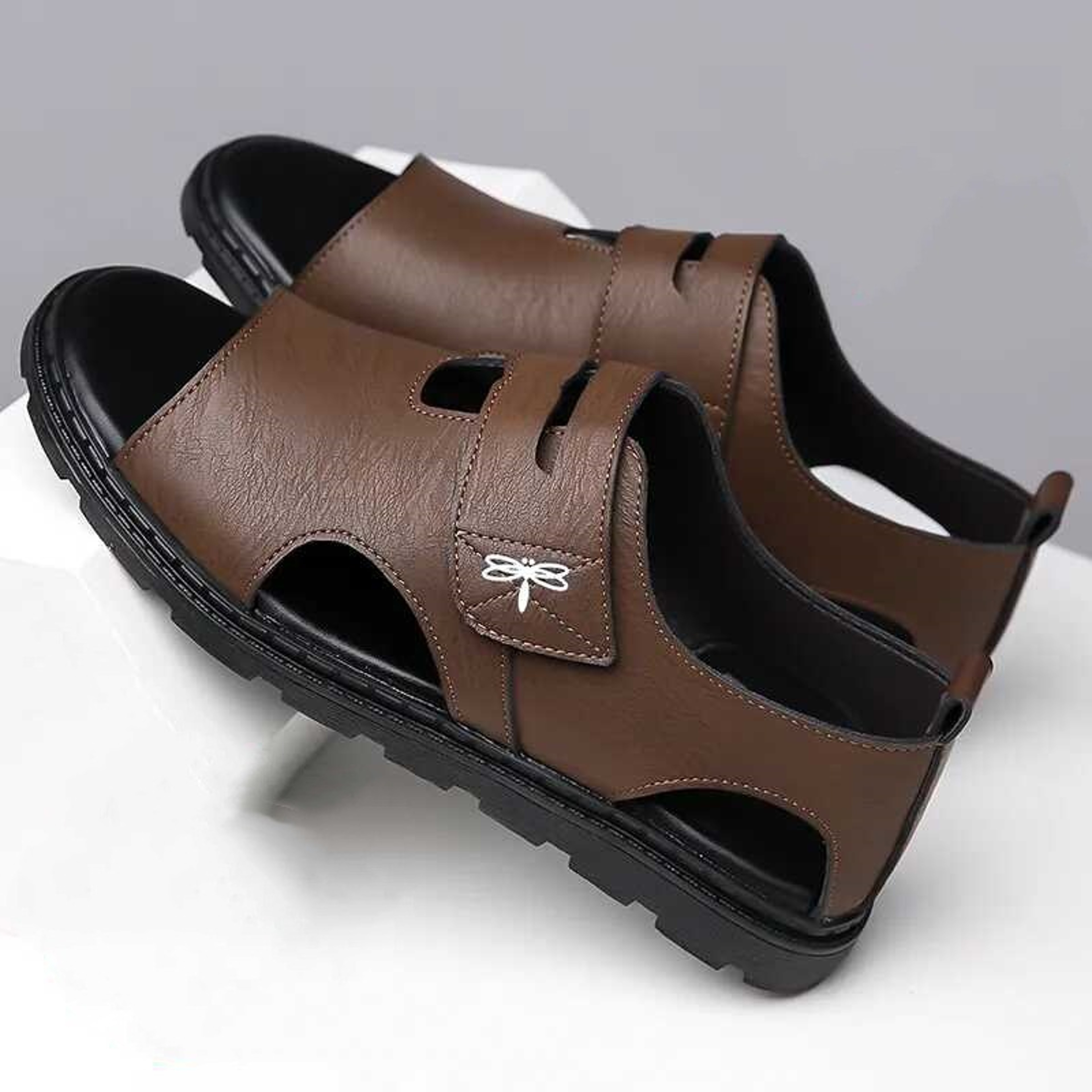 New Roman Sandals for Men, Comfortable Leather Beach Shoes, Soft Bottom Casual Shoes for Men – view 3