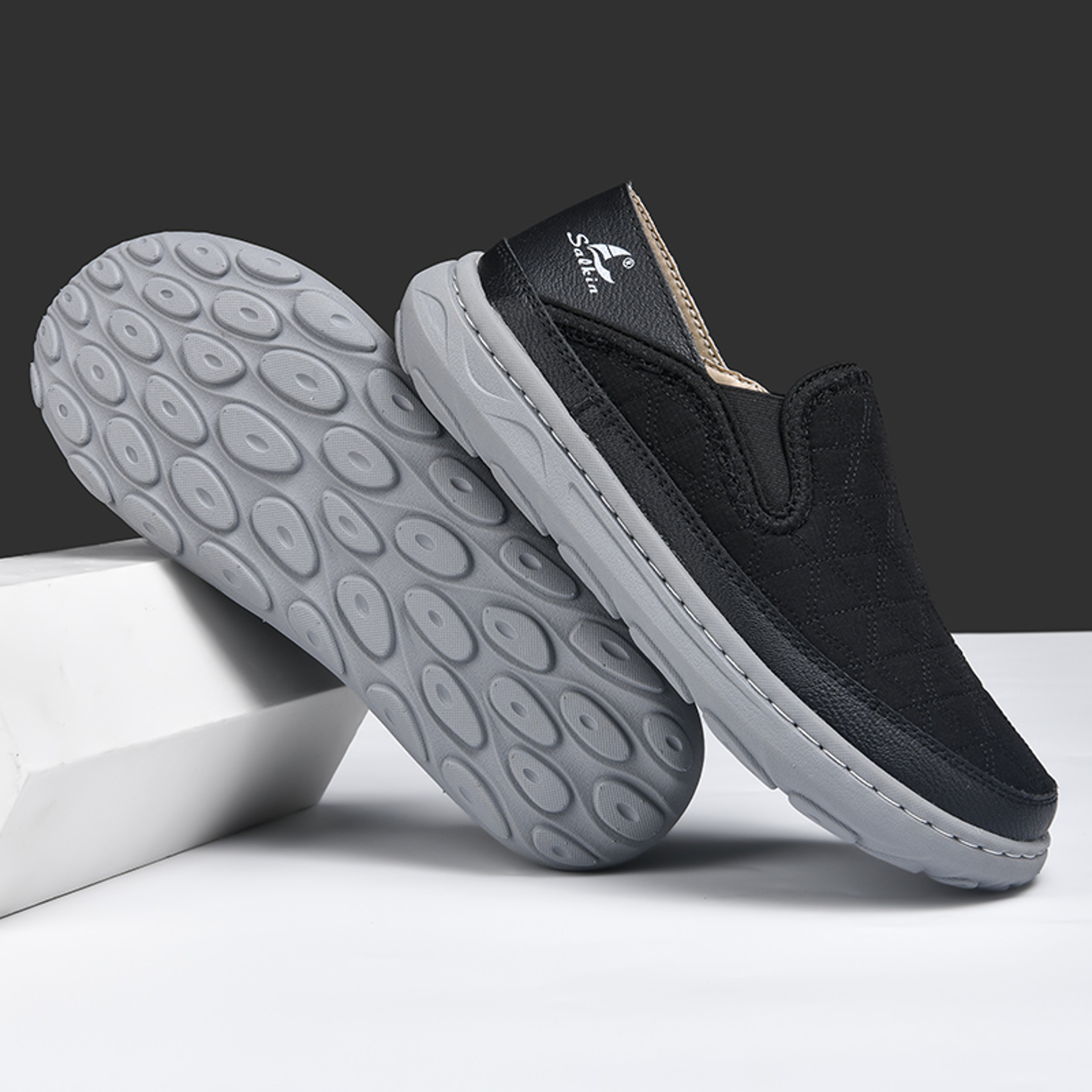 Lightweight Slip On Loafers Men Casual Shoes New Spring Breathable Sneakers Outdoor Walking Elastic 2