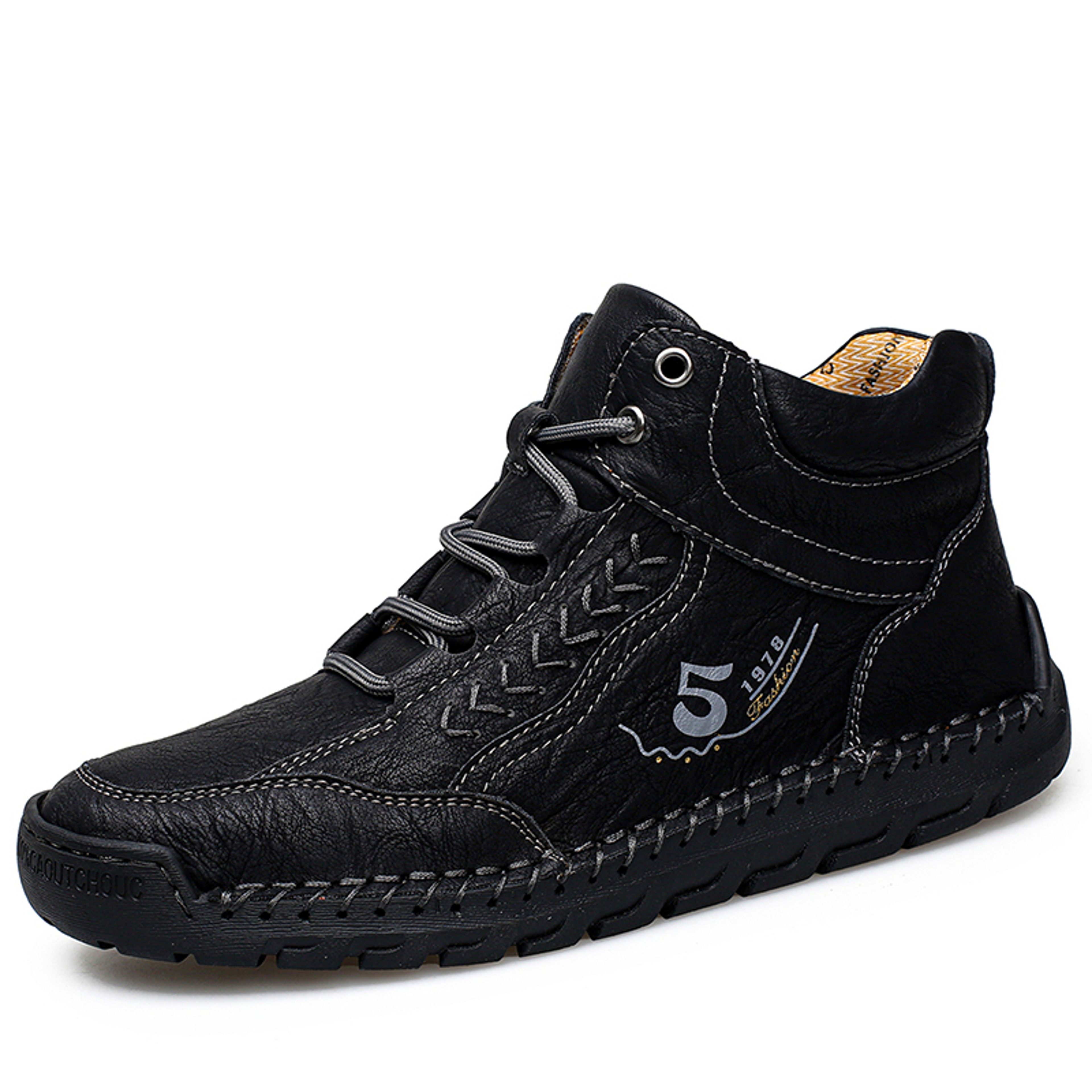 Breathable Casual Leather Shoes Men Handmade Autumn Outdoor Design Sneakers Ankle Boots for Men – view 8