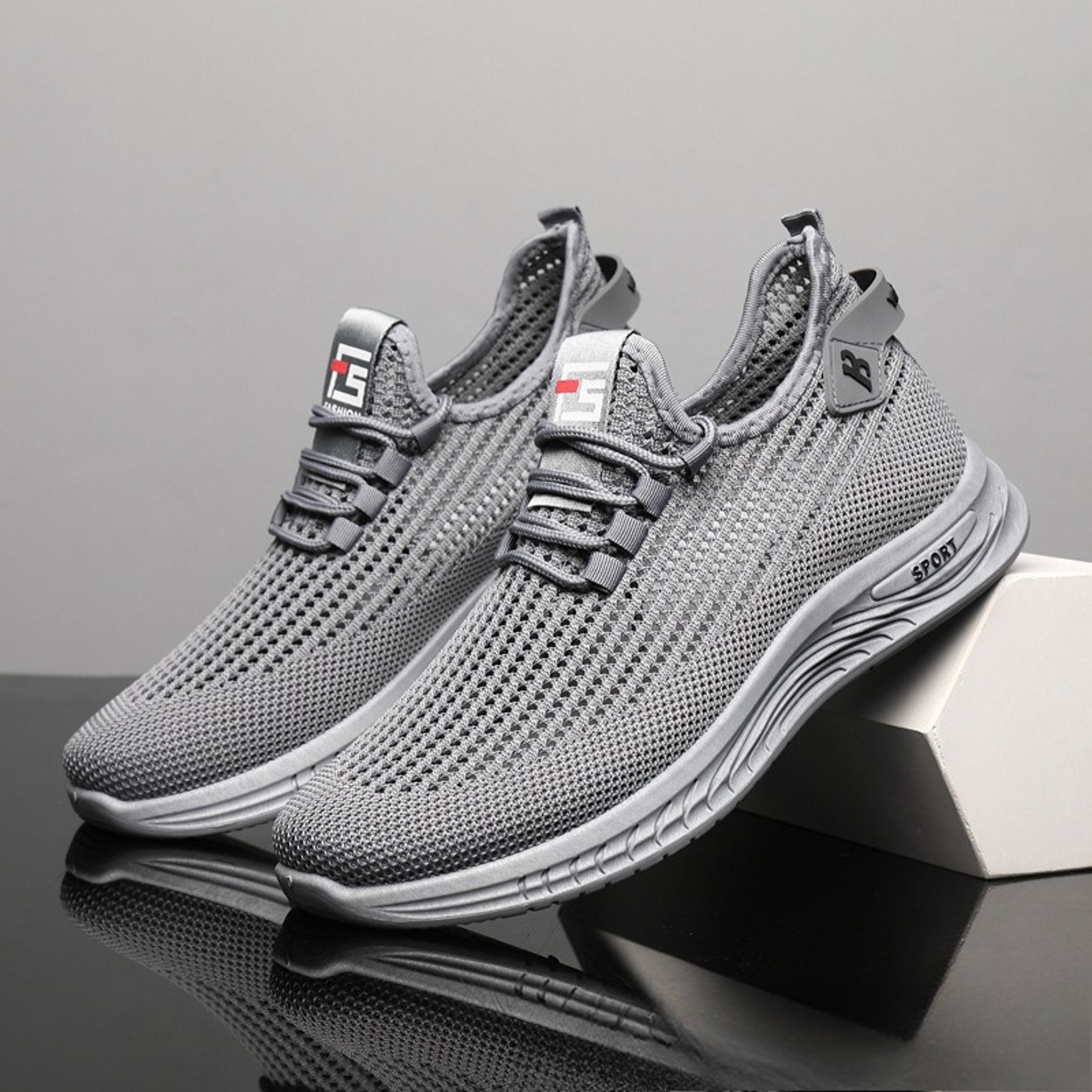 Classic Casual Mens Sneakers Lightweight Mesh Running Shoes Without Laces For Summer 4