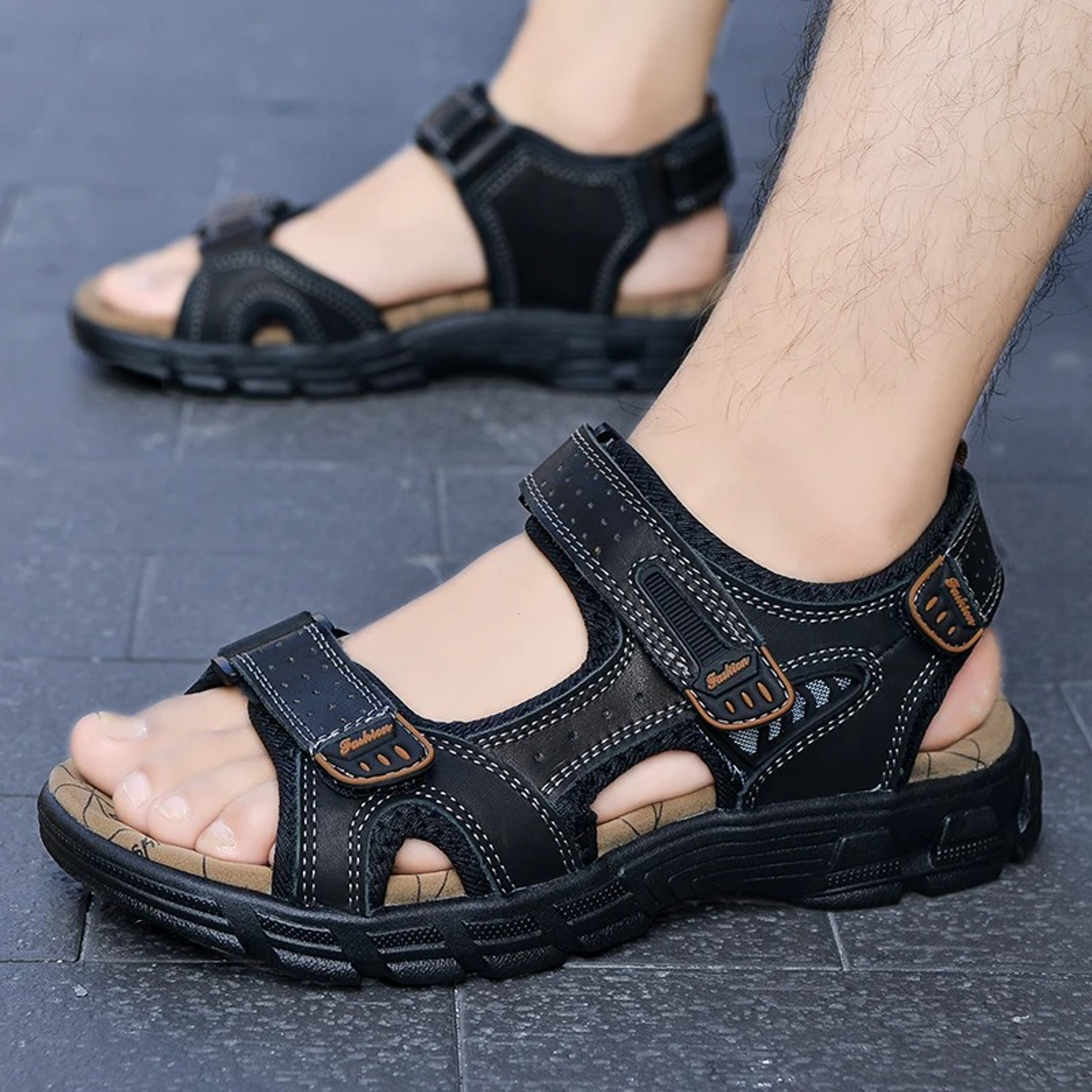 Genuine Leather Sandals Men Summer Outdoor Casual Lightweight Fashion 6