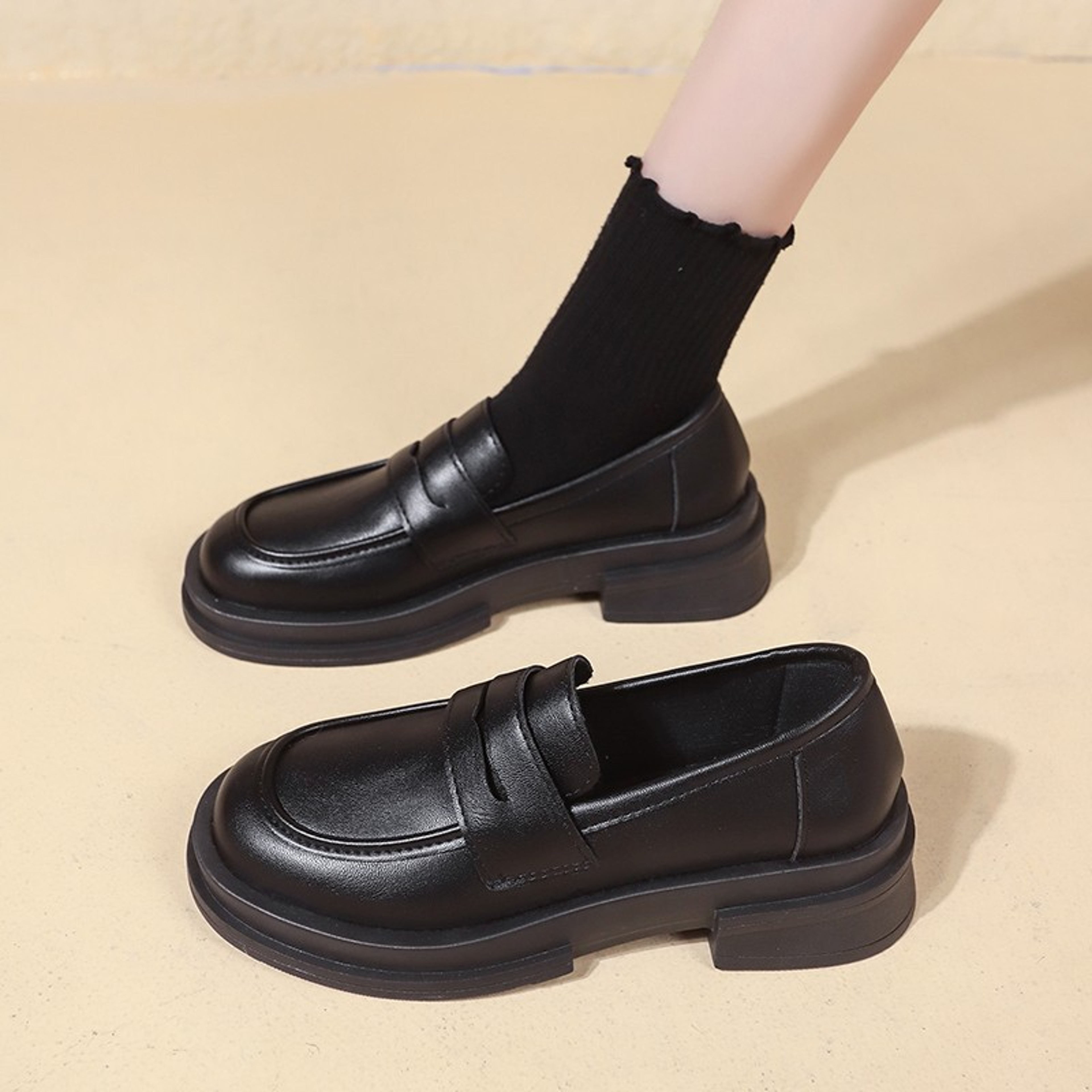 Fashionable Cosplay Lolita Platform Shoes for College Students Women Black Coffee – view 1