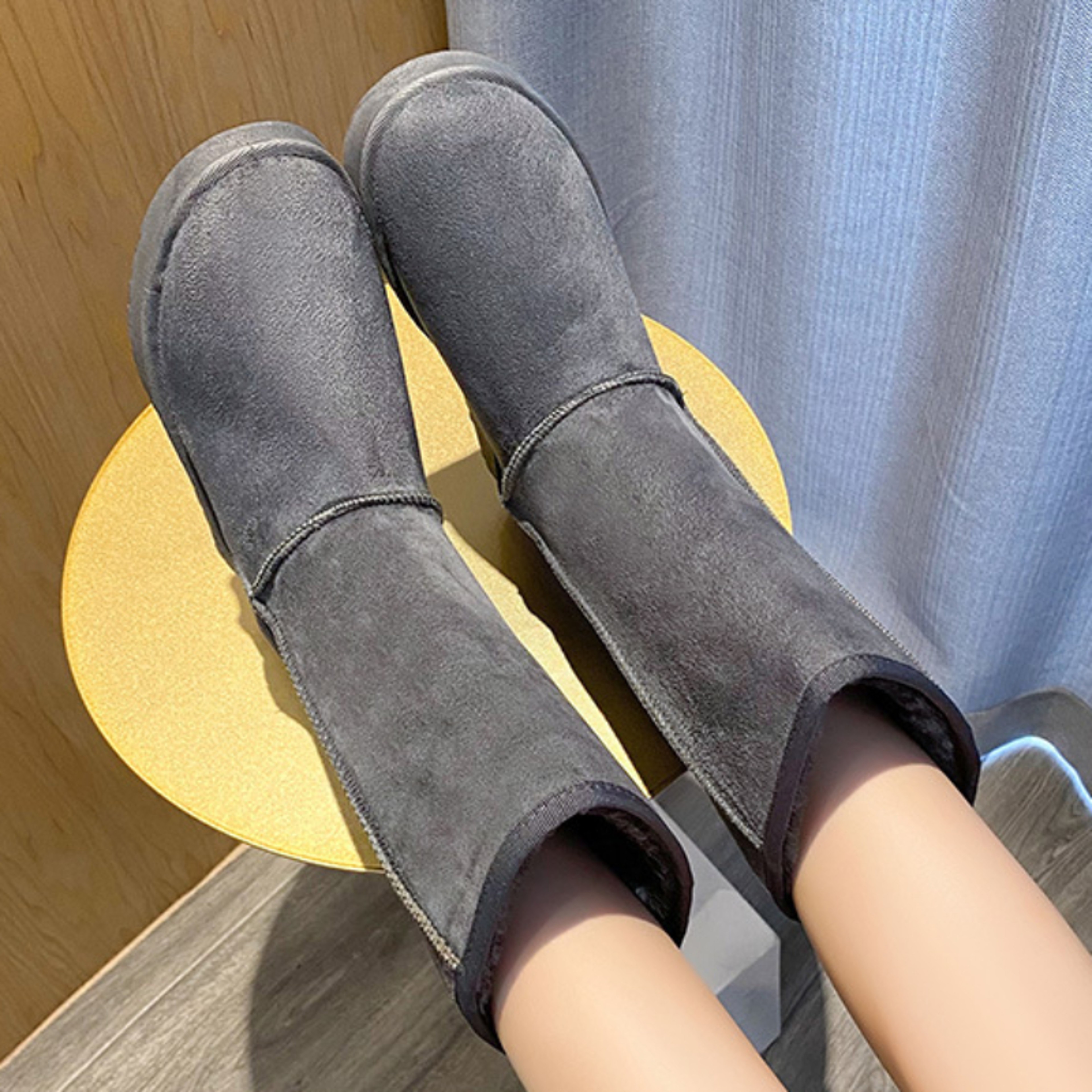 Velvet Winter Snow Boots New Casual Comfortable Roundtoe Midcalf Warm Thicksoled Solid Color Fashio 8