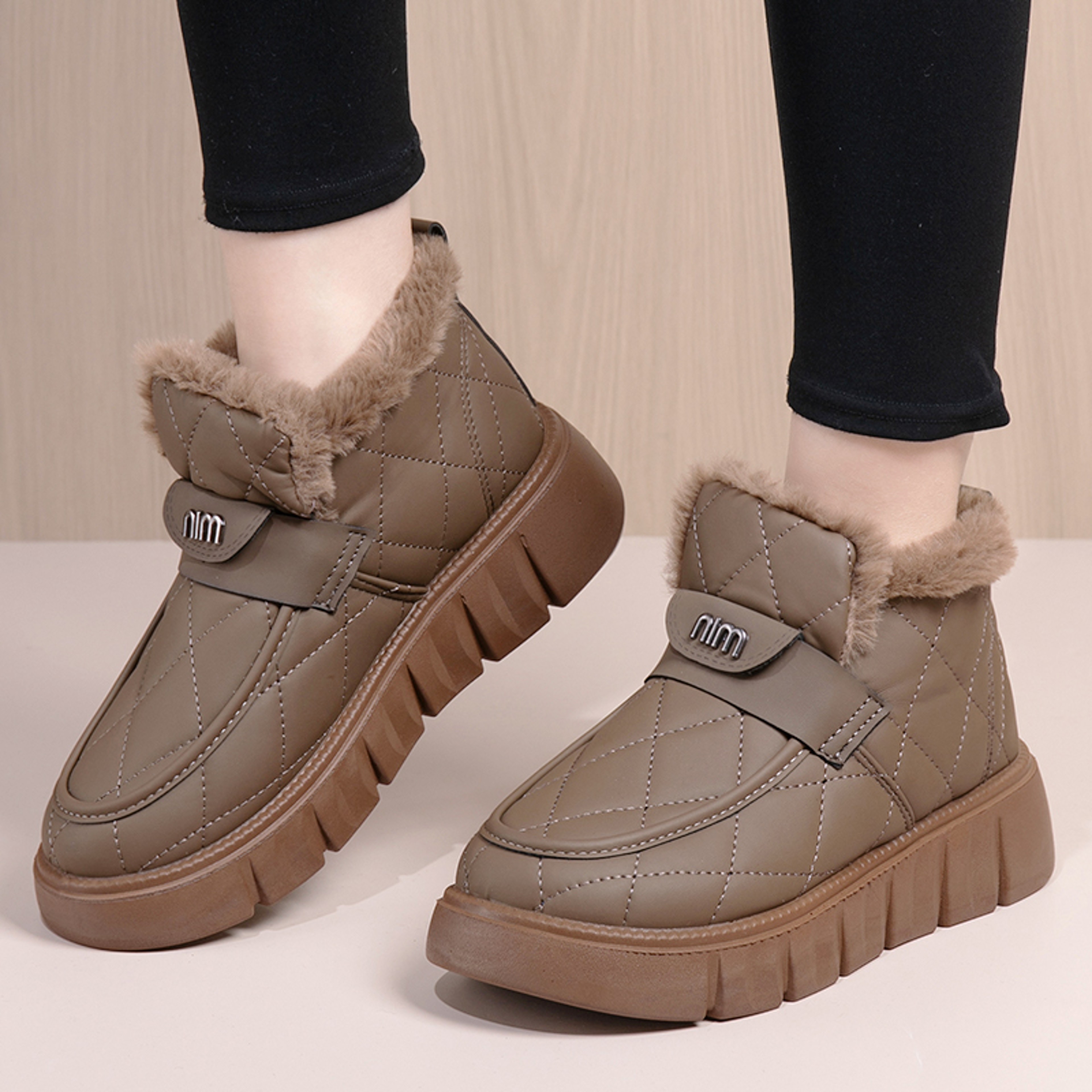 Waterproof Short Snow Boots Winter New Model Fleece Anti Slip Warm Womens Boots 0