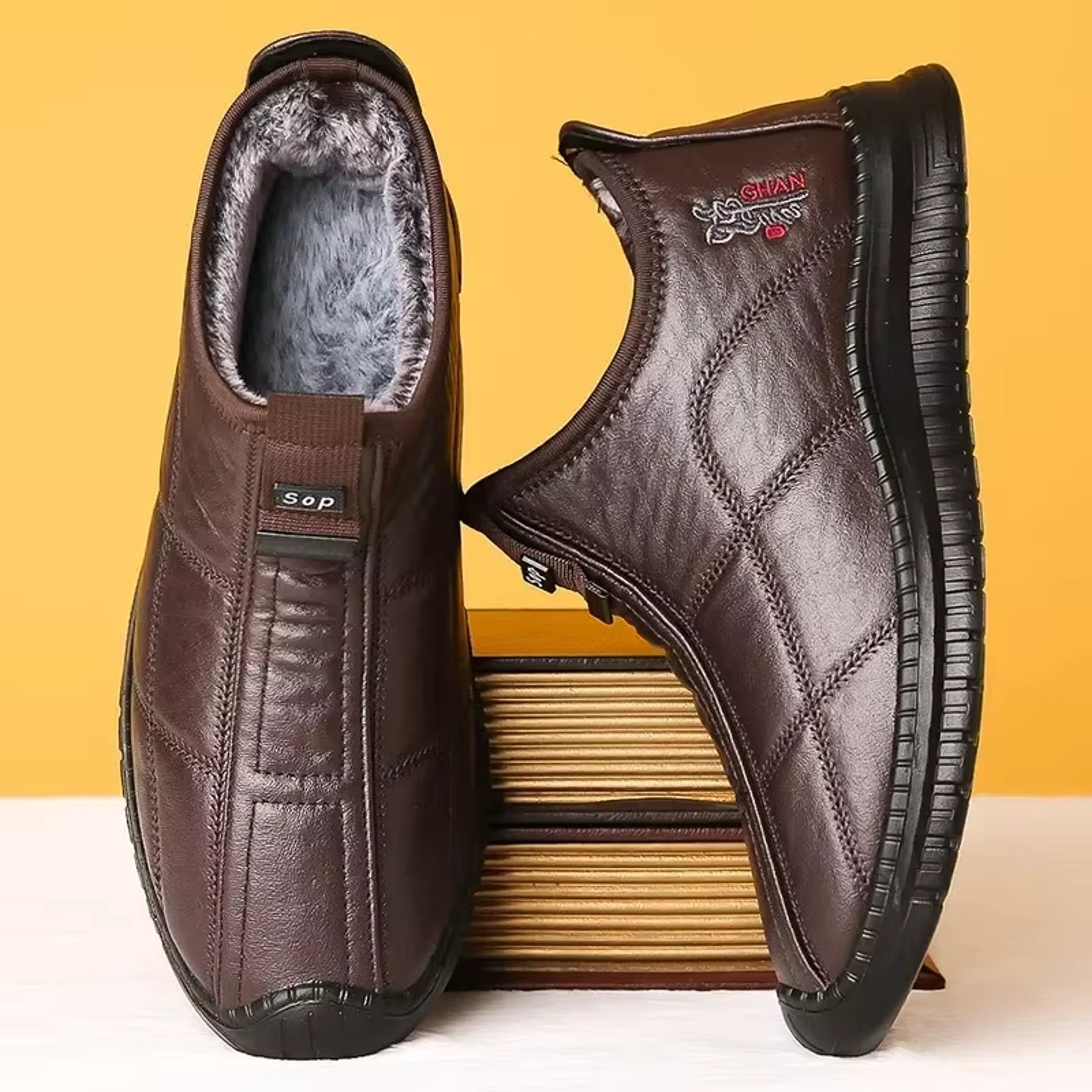 Waterproof Winter Mens Shoes AntiSlip Warm Thick Walking Boots 4