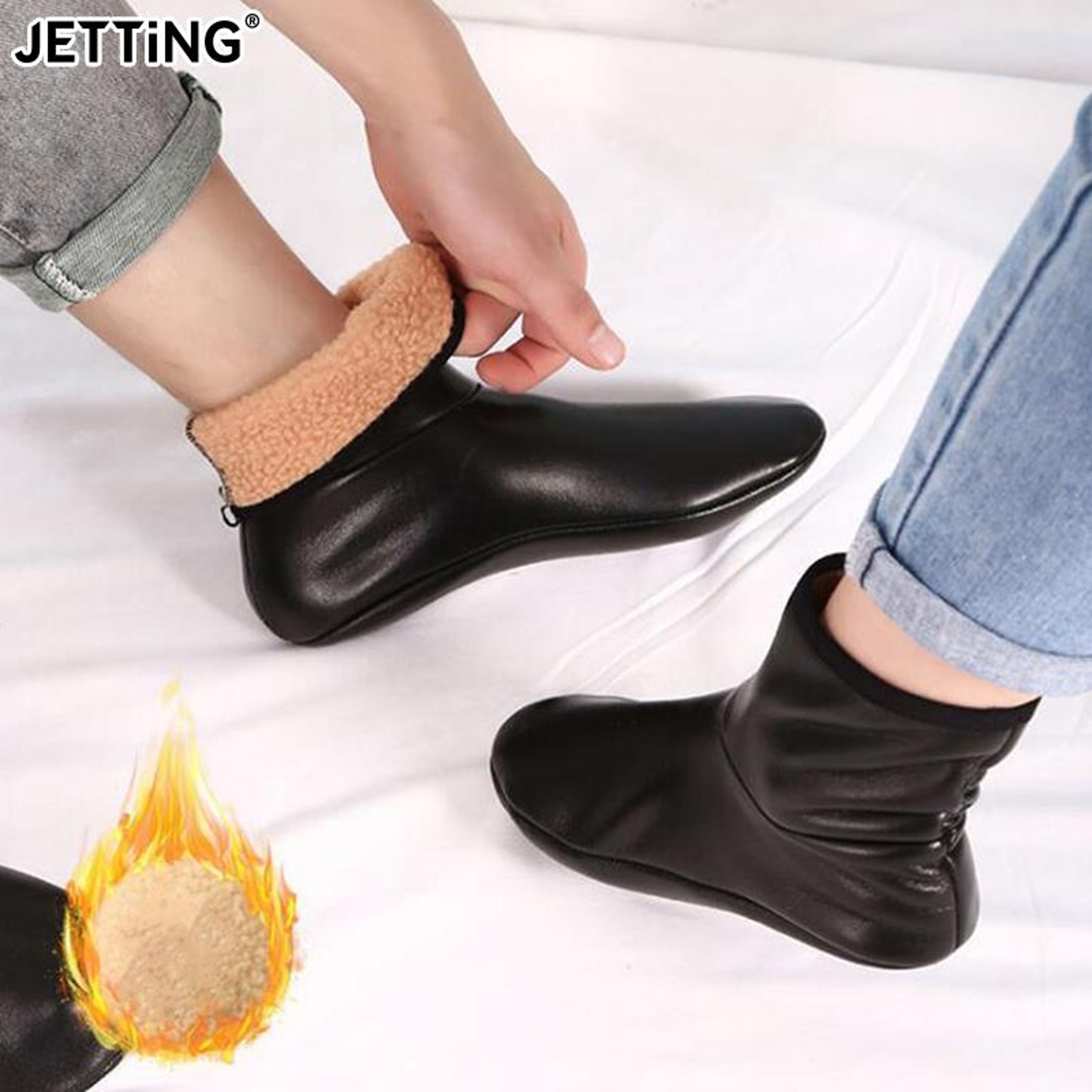 Soft NonSlip Socks Unisex Winter Warm Leather Thermal Boot Slipper Indoor House For Men Women 0